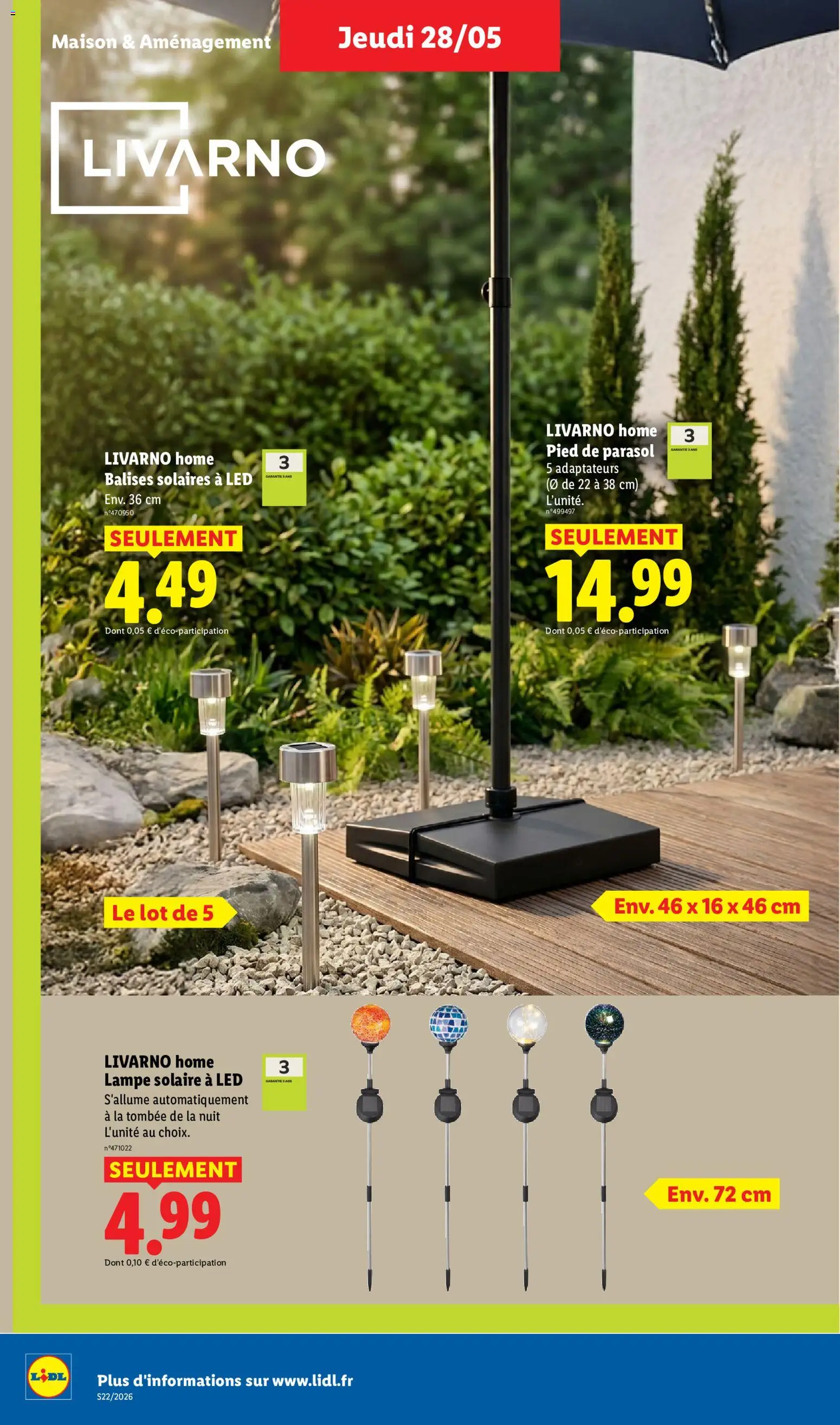 {H1} | Page: 40 | Produits: Base, Lampe solaire, Parasol, Pied de parasol