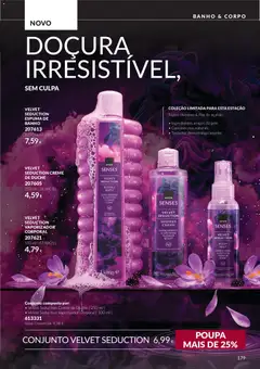 Pré-visualização Catálogo Avon Campanha 10 válido de 01/10/2026 | Página: 179 | Produtos: Ingredientes, Banho, Açafrão, Creme