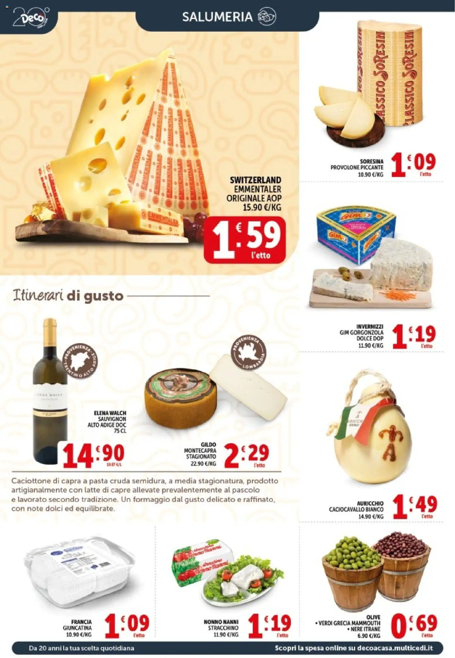 Volantino Decò del 08.06.2026 | Pagina: 2 | Prodotti: Formaggio, Olive, Pasta, Gorgonzola