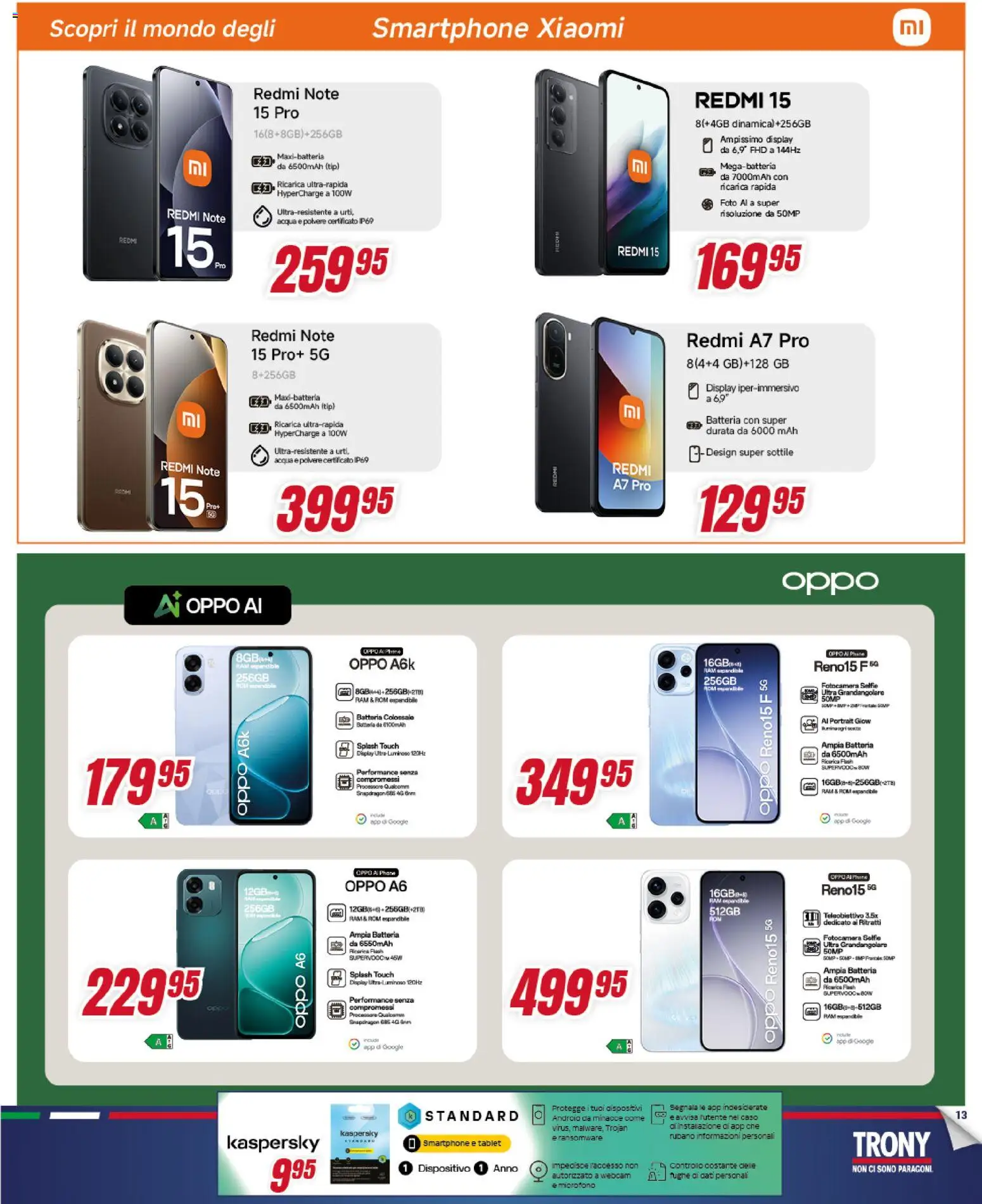 Volantino Trony del 21.05.2026 | Pagina: 13 | Prodotti: Xiaomi, Smartphone, Fotocamera, Microfono
