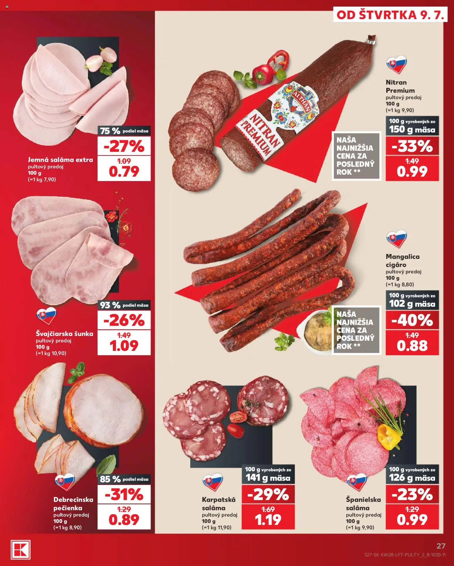 Kaufland SK akciós ujság - amely érvényes a következő dátumtól: 2026.07.09. | Oldal: 27
