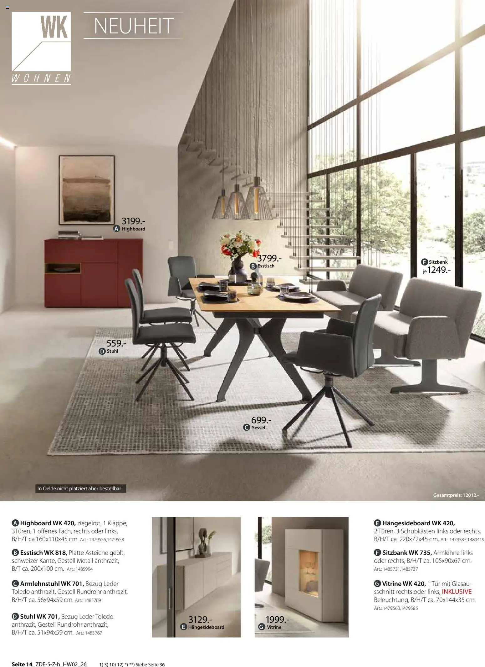 Zurbrüggen Prospekt – gültig ab 30.09.2026 | Seite: 26 | Produkte: HIghboard, Esstisch, Sitzbank, Stuhl