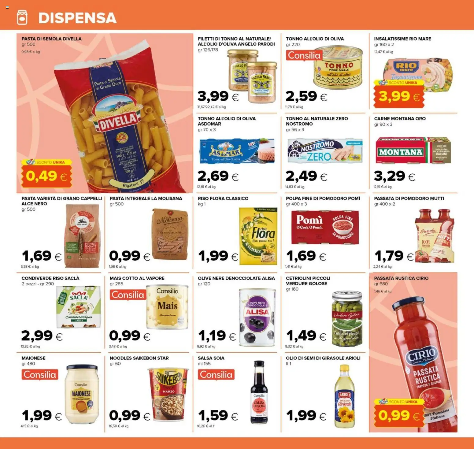 Volantino Tigre del 02/07/2026 | Pagina: 22 | Prodotti: Pomodoro, Pasta, Pinne, Passata di pomodoro