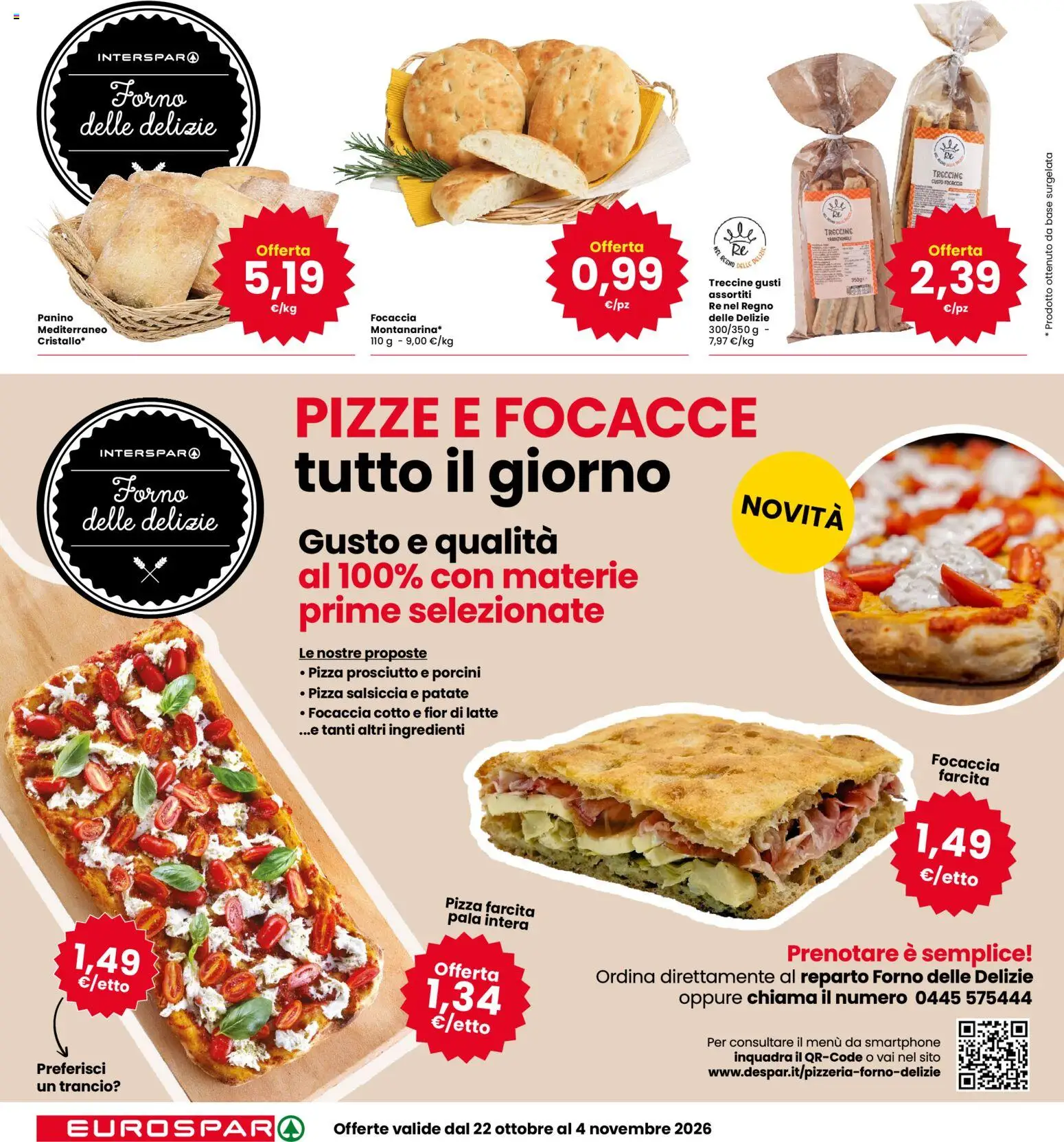 Volantino Eurospar del 22/10/2026 | Pagina: 10 | Prodotti: Pizza, Latte, Prosciutto, Salsiccia