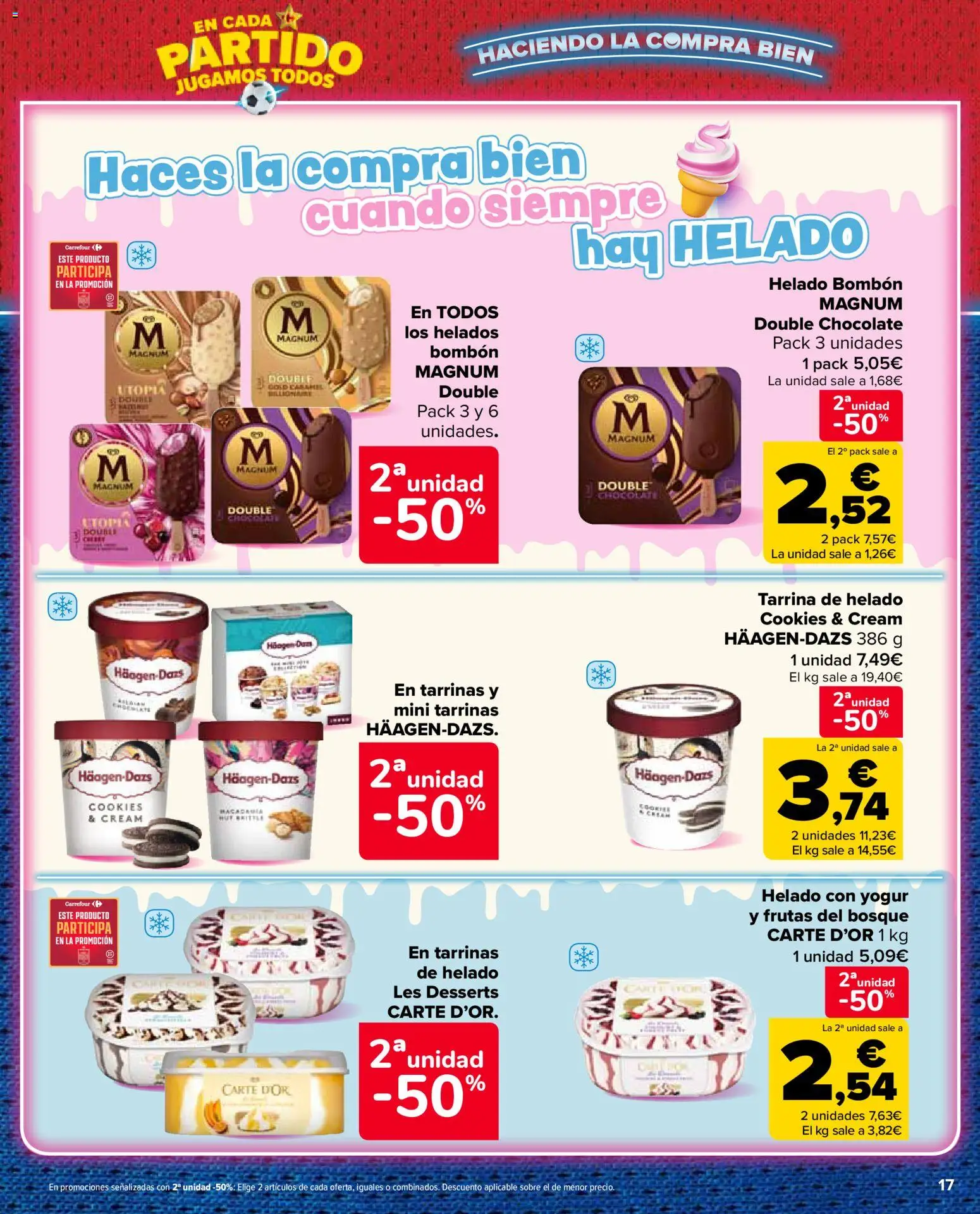 Carrefour Market folleto │ válido desde el 11.06.2026 | Página: 17 | Productos: Helado bombón, Yogur, Chocolate, Helado