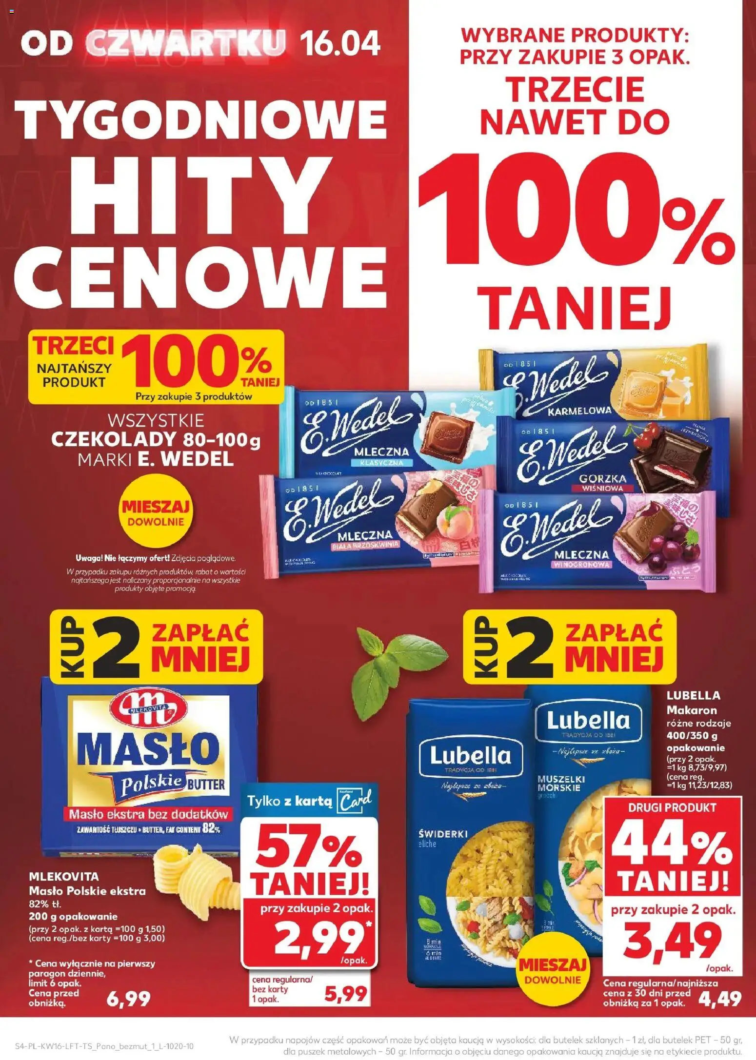Kaufland gazetka od 16.04.2026 | Strona: 4 | Produkty: Karta, Czekolady, Masło, Makaron