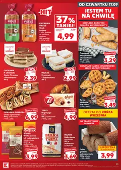 Pogląd oferty "PIEKARNIA OSKROBA Ciasto cynamonka, Ciasto cynamonka 450 g opakowanie (=100 g 1,55)" - ważna od 17.09.2026 | Strona: 23