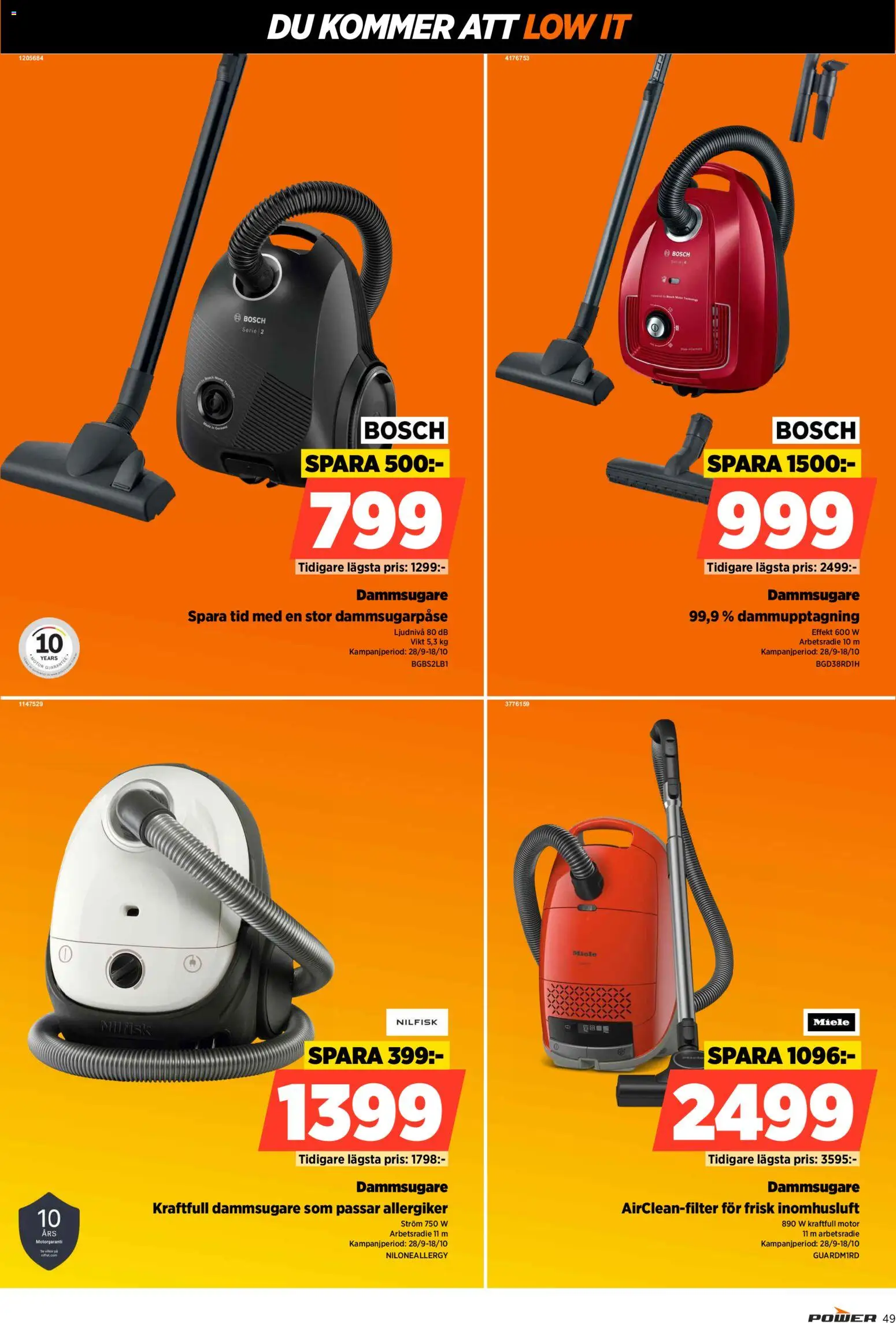 Power reklamblad aktuell från 28/09/2026 | Sida: 49 | Produkter: Dammsugare