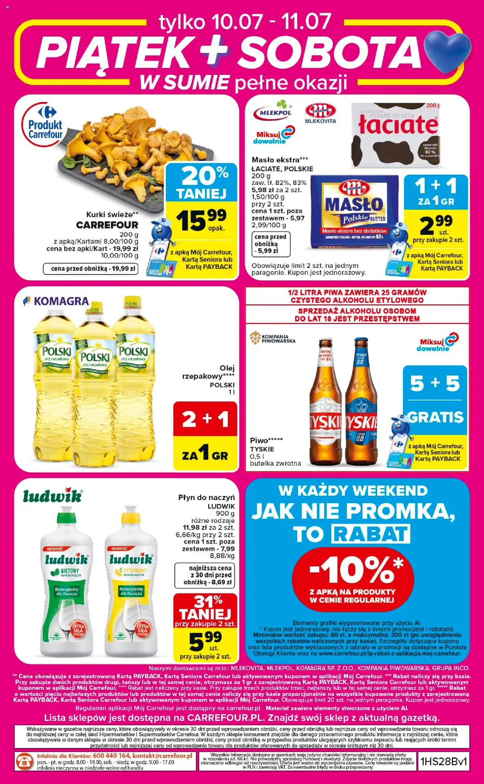 Carrefour gazetka - Weekend okazji od 09.07.2026 | Strona: 8 | Produkty: Karta, Olej rzepakowy, Olej, Piwo
