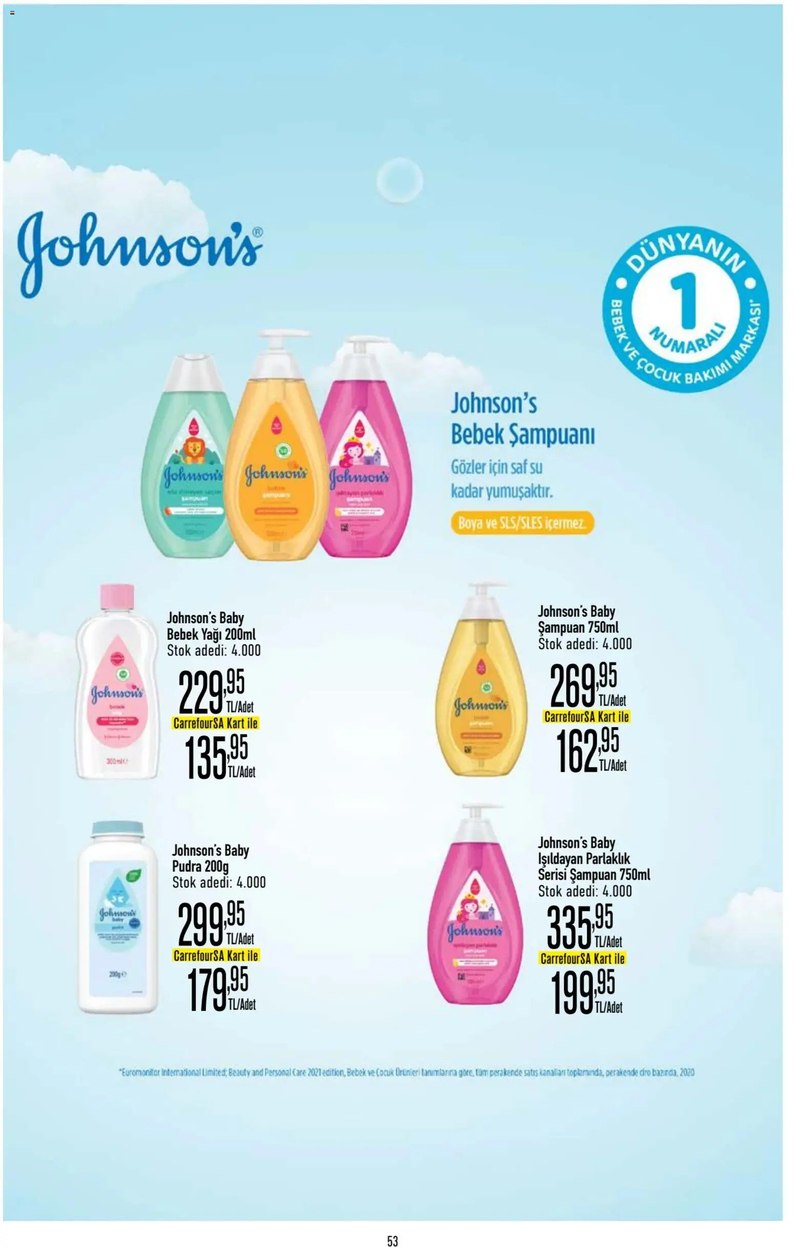 CarrefourSA Katalog - 11.06.2026 tarihinden itibaren geçerlidir | Sayfa: 54 | Ürünler: Şampuan, Pudra, Su