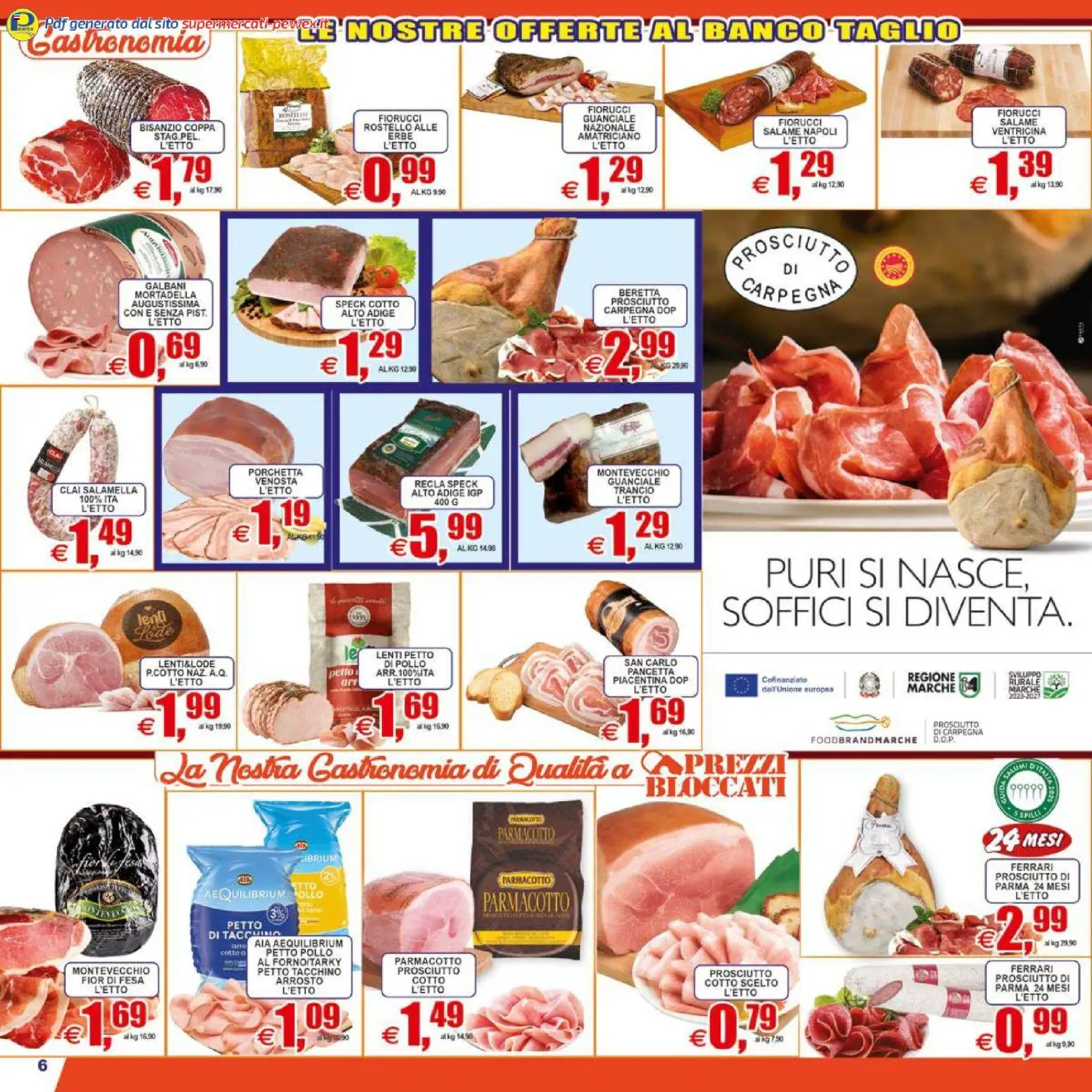 Volantino Pewex del 07.04.2026 | Pagina: 6 | Prodotti: Speck, Tacchino, Prosciutto, Mortadella