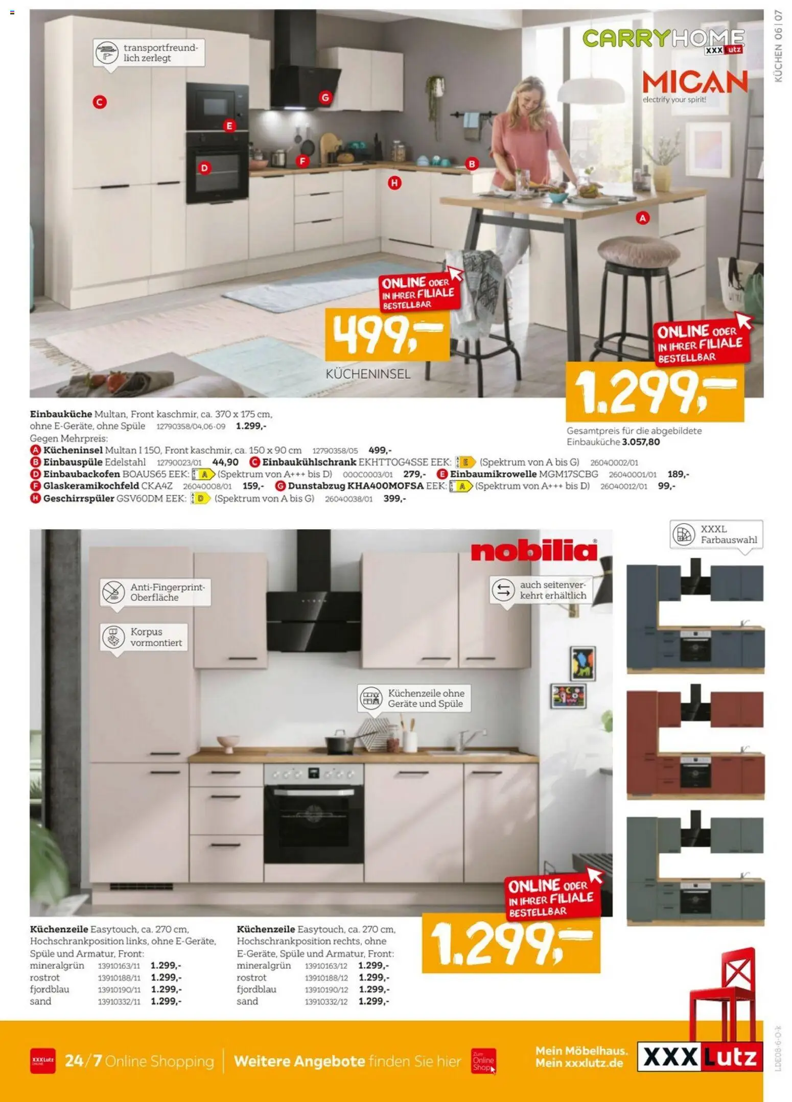 XXXLutz Küchen Preishits – gültig ab 08.08.2026 | Seite: 7 | Produkte: Geschirrspüler, Einbauküche, Dunstabzug, Kuchen