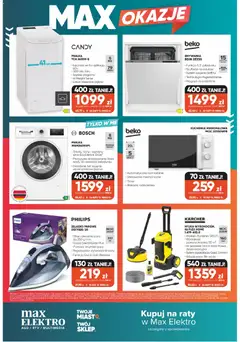 Pogląd oferty "Max elektro gazetka" - ważna od 28.05.2026 | Strona: 12 | Produkty: Pralka, Kuchenka, Zmywarka, Sztućce