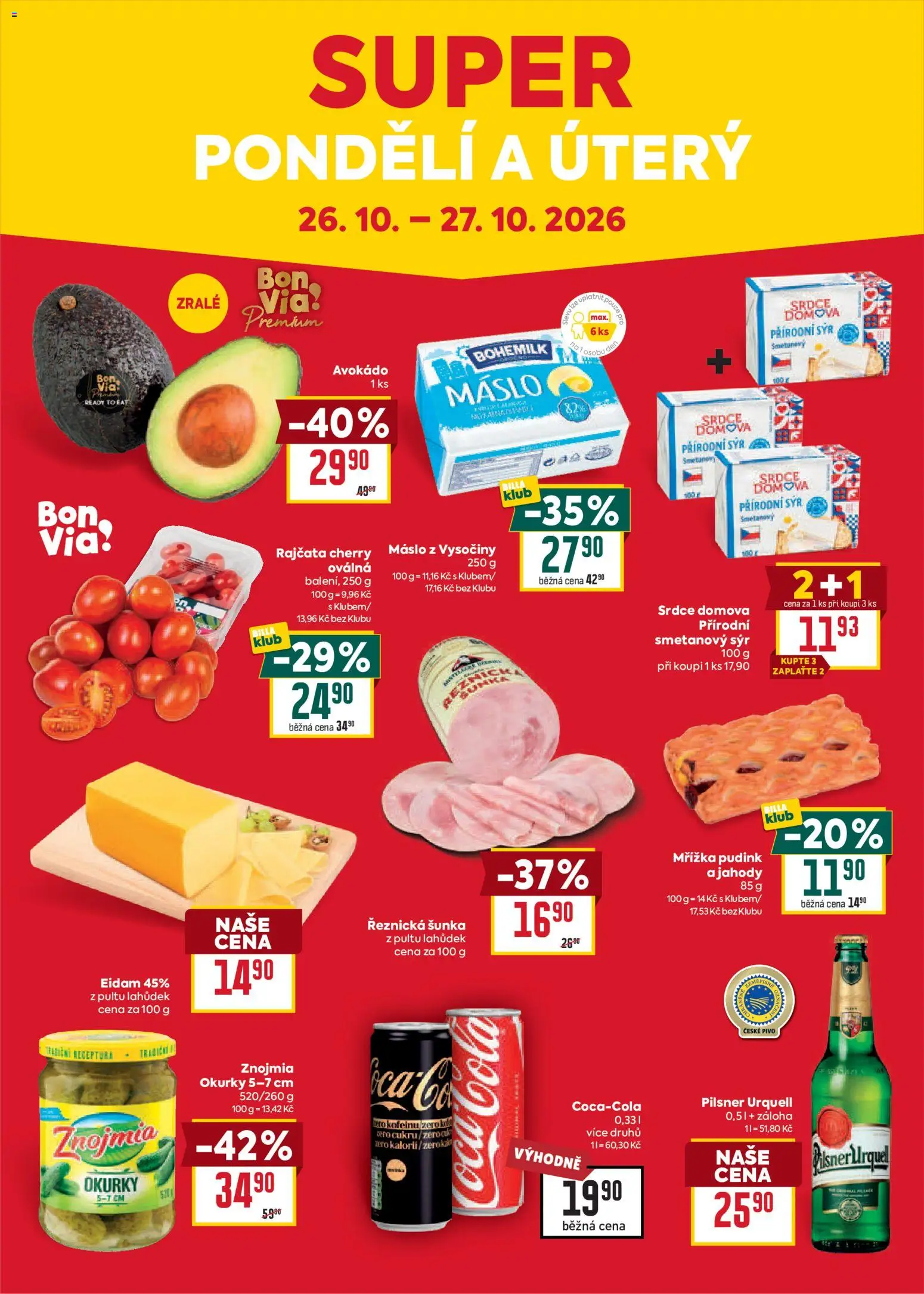 Billa leták od 21.10.2026 | Strana: 8 | Produkty: Máslo, Jahody, Pilsner, Cola