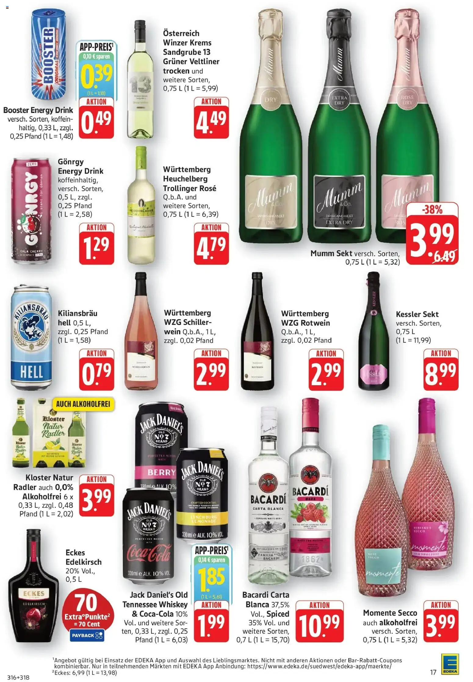 Edeka prospekt Geislingen – gültig ab 29.06.2026 | Seite: 19 | Produkte: Rotwein, Sekt, Jack Daniel's, Whiskey
