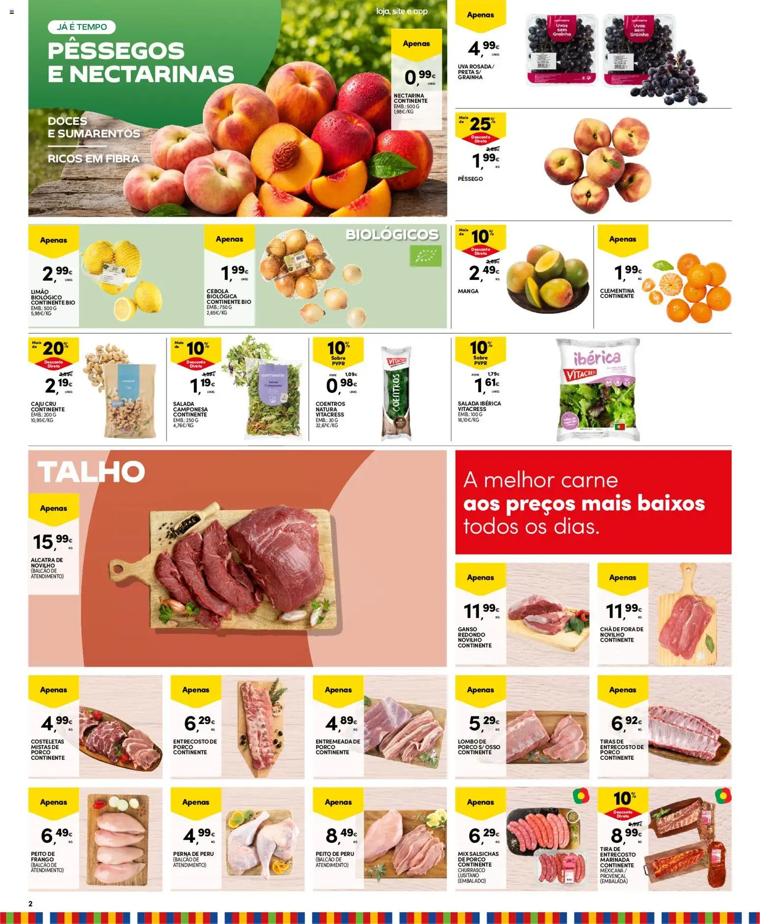 Continente Madeira │ válido de 28/07/2026 | Página: 2 | Produtos: Peito de peru, Peru, Lombo, Doces