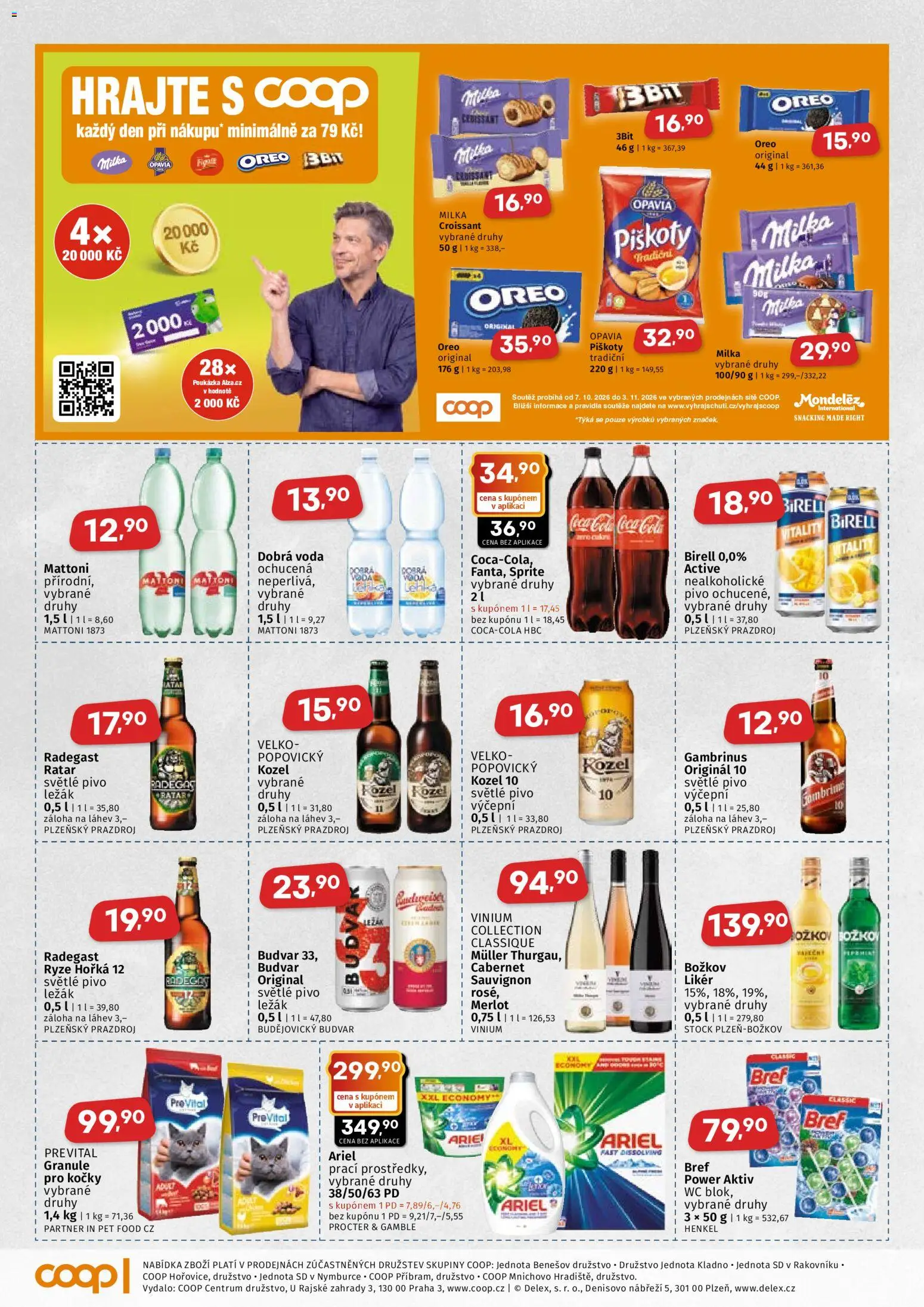 Coop leták - Středočeský region od 21.10.2026 | Strana: 3 | Produkty: Dobrá voda, Birell, Likér, Ariel