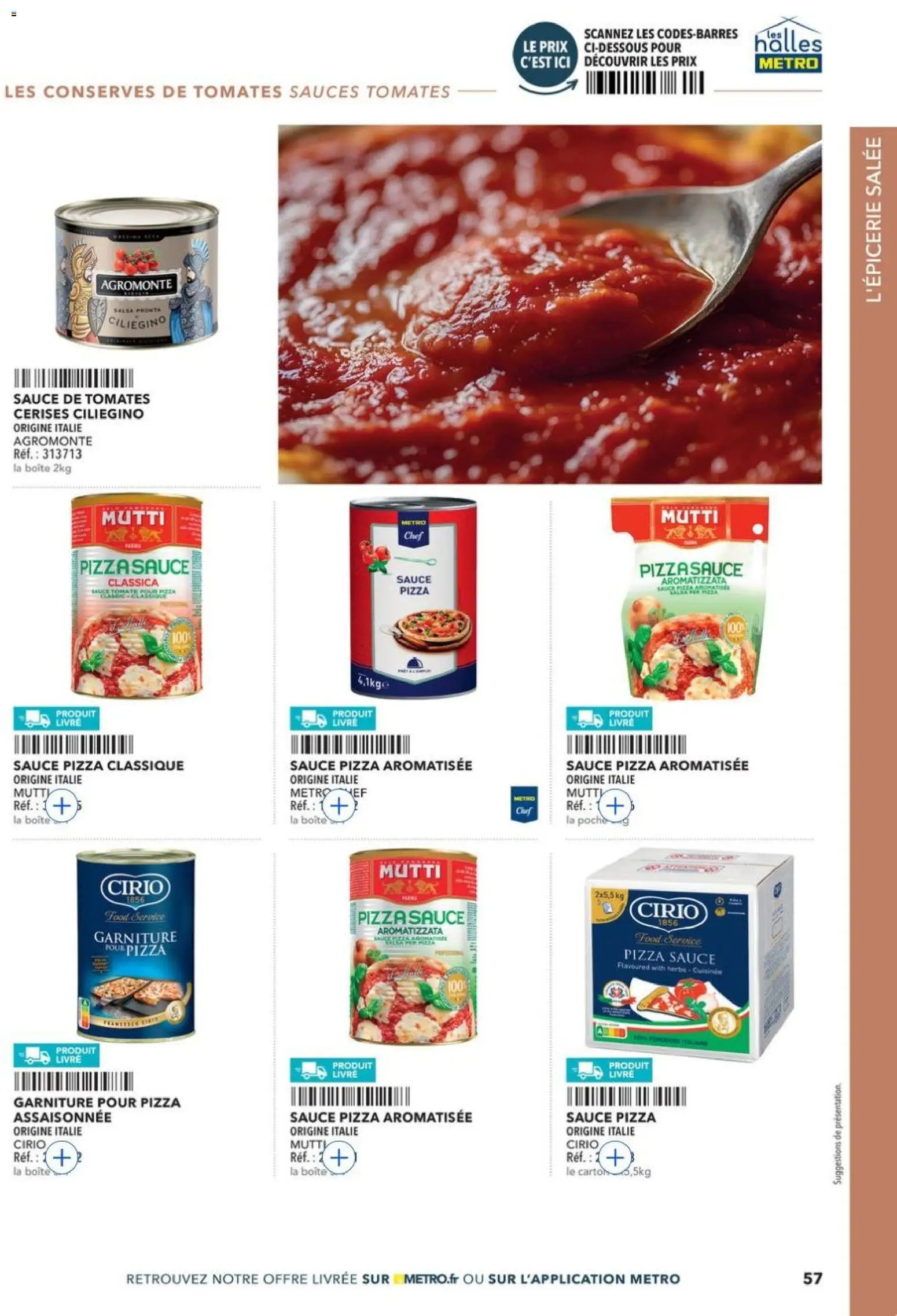 {H1} | Page: 57 | Produits: Cerises, Pizza, Tomates, Livre