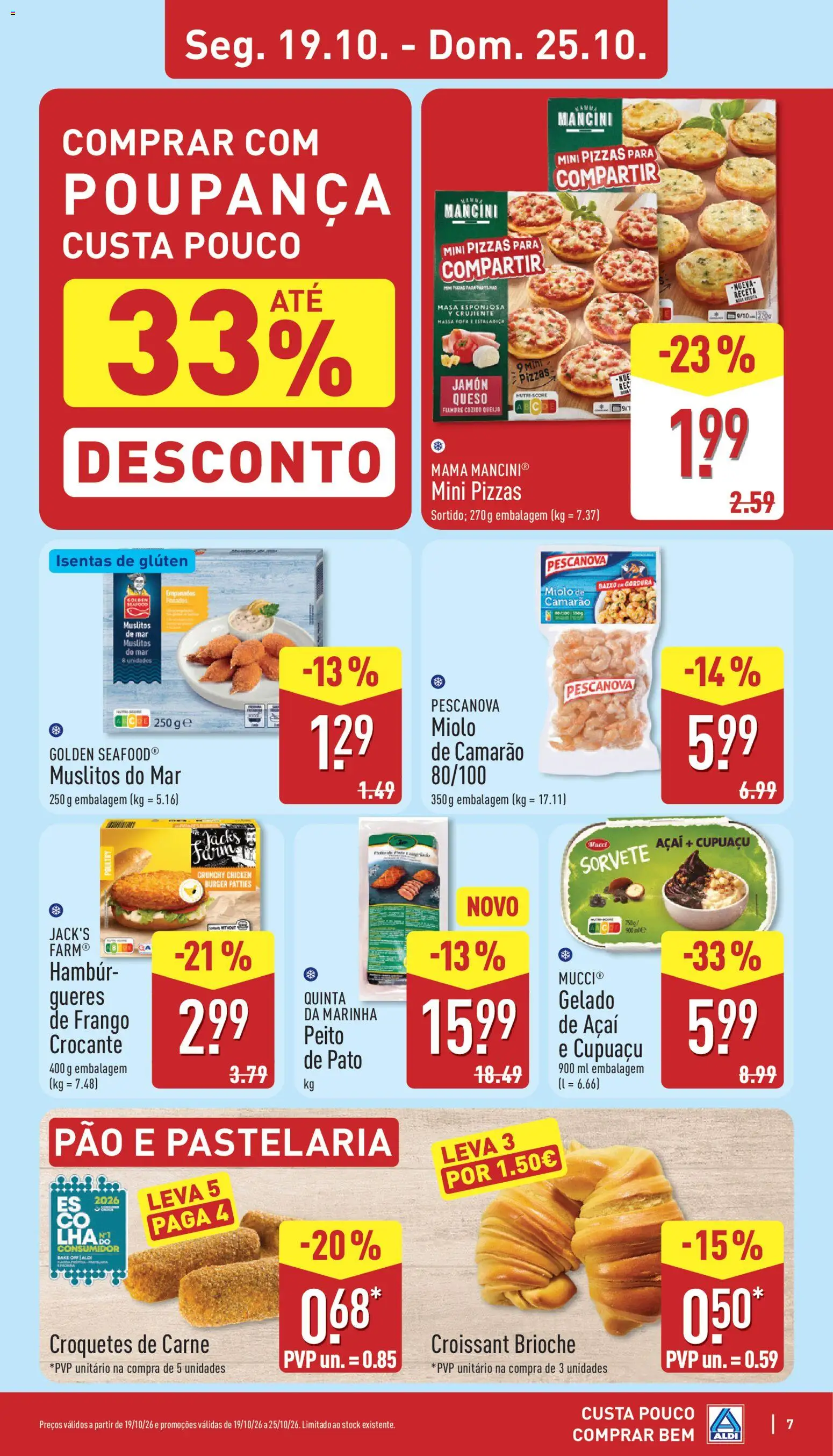 Aldi folheto │ válido de 24/10/2026 | Página: 7 | Produtos: Açai, Camarão, Pão, Panados