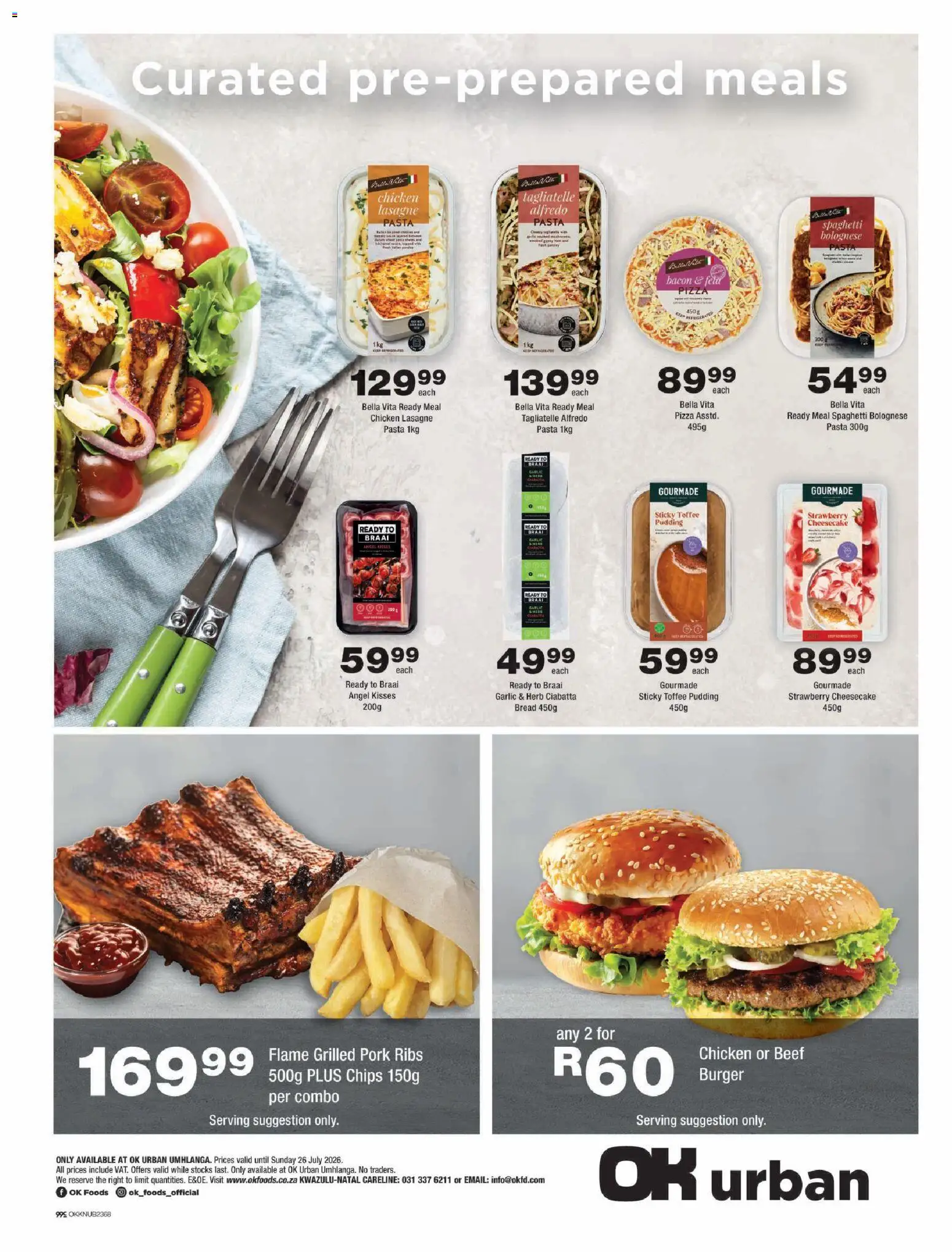 New OK Foods catalogue – valid from 15/07/2026 | Page: 4 | Products: Pizza, Beef, Pasta, Bacon