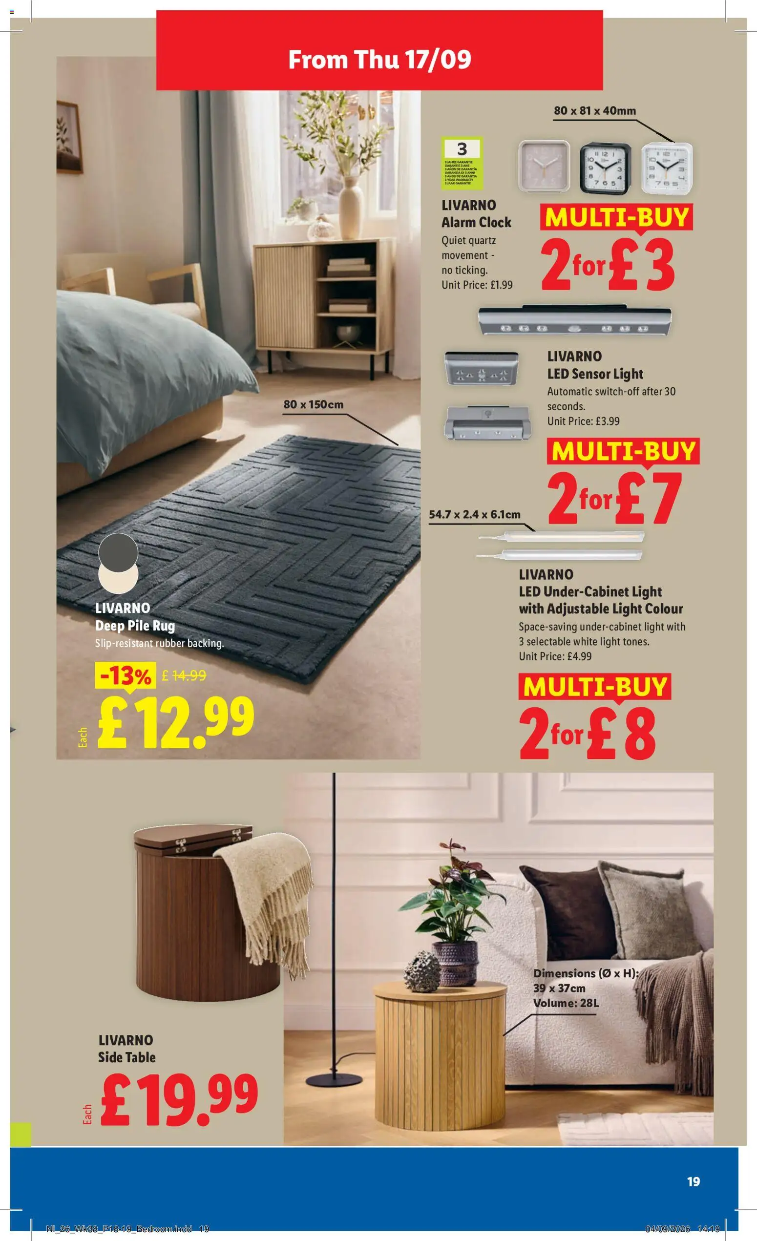 {H1} | Page: 19 | Products: Table, Rug, Alarm clock