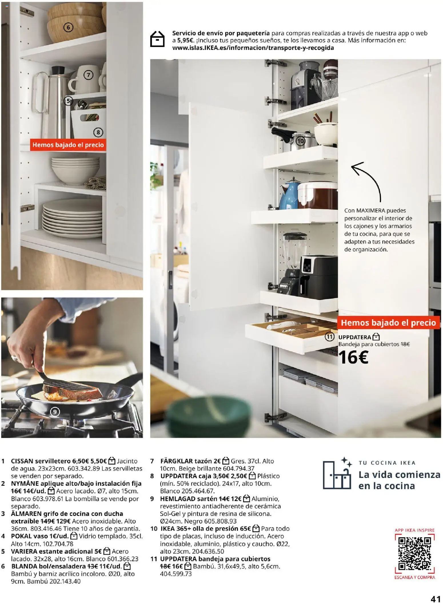 Catálogo IKEA Cocinas │ válido desde el 01/02/2026 | Página: 41 | Productos: Té, Bombilla, Estante, Ducha