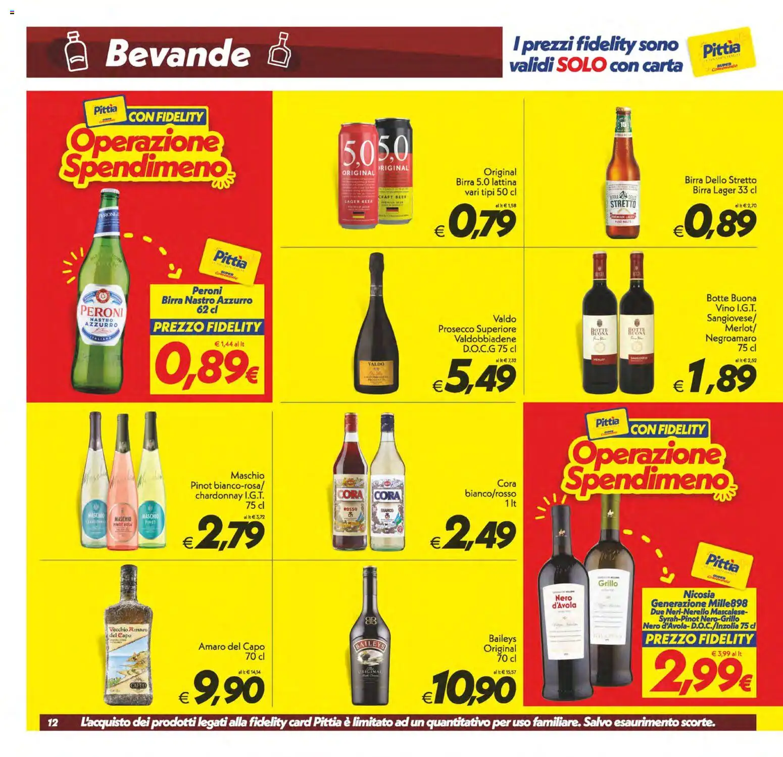 Volantino SuperConveniente del 19.05.2026 | Pagina: 12 | Prodotti: Birra, Prosecco, Vino, Amaro