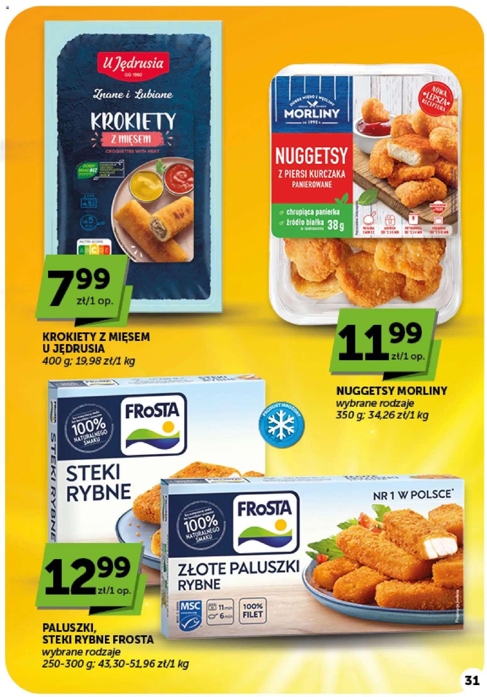 ABC gazetka od 08.10.2026 | Strona: 31 | Produkty: Frosta, Steki, Krokiety, Nuggetsy