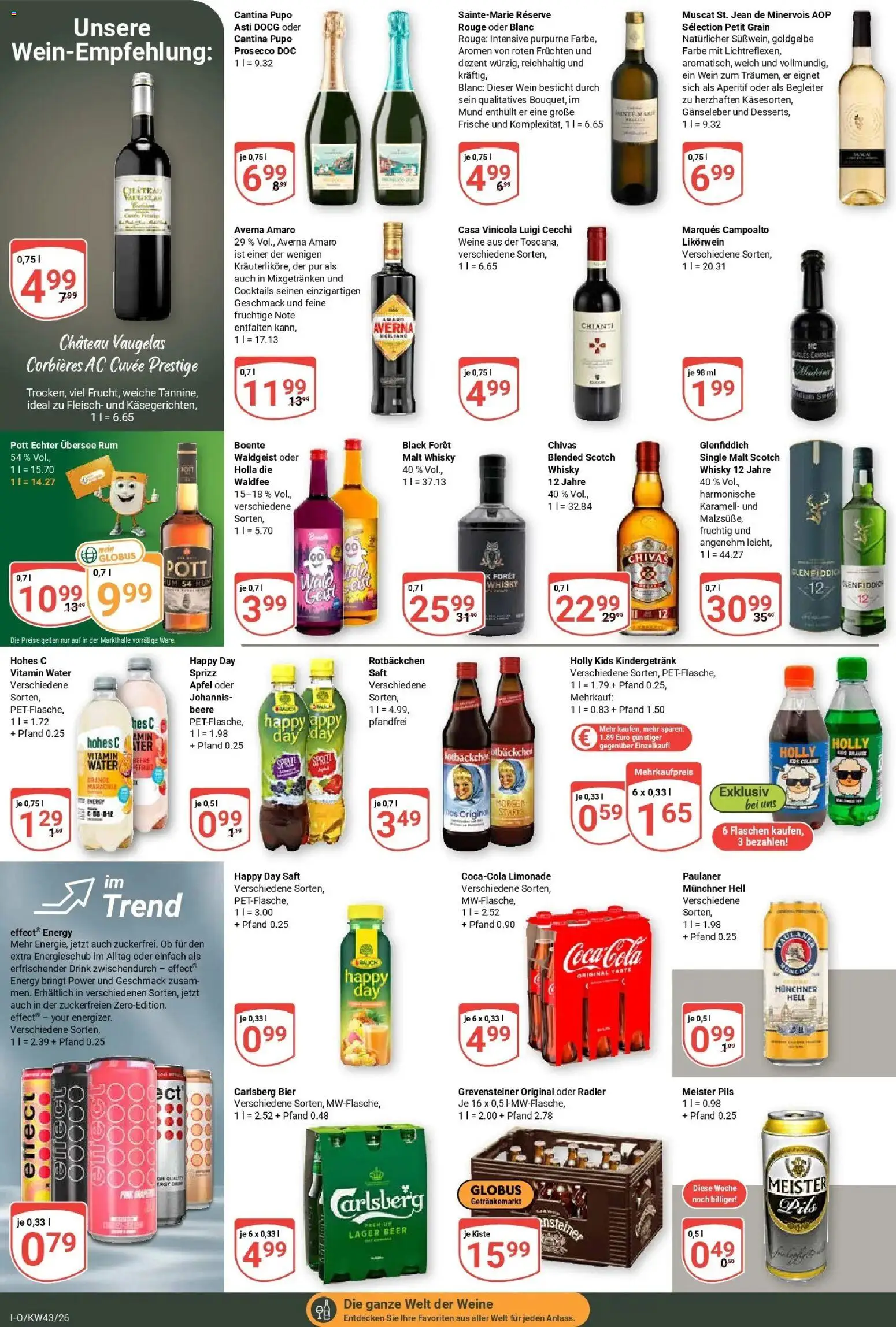 Globus Prospekt Idar-Oberstein (ab 19.10.2026) » Angebote online | Seite: 16 | Produkte: Cola, Äpfel, Hohes c, Wein