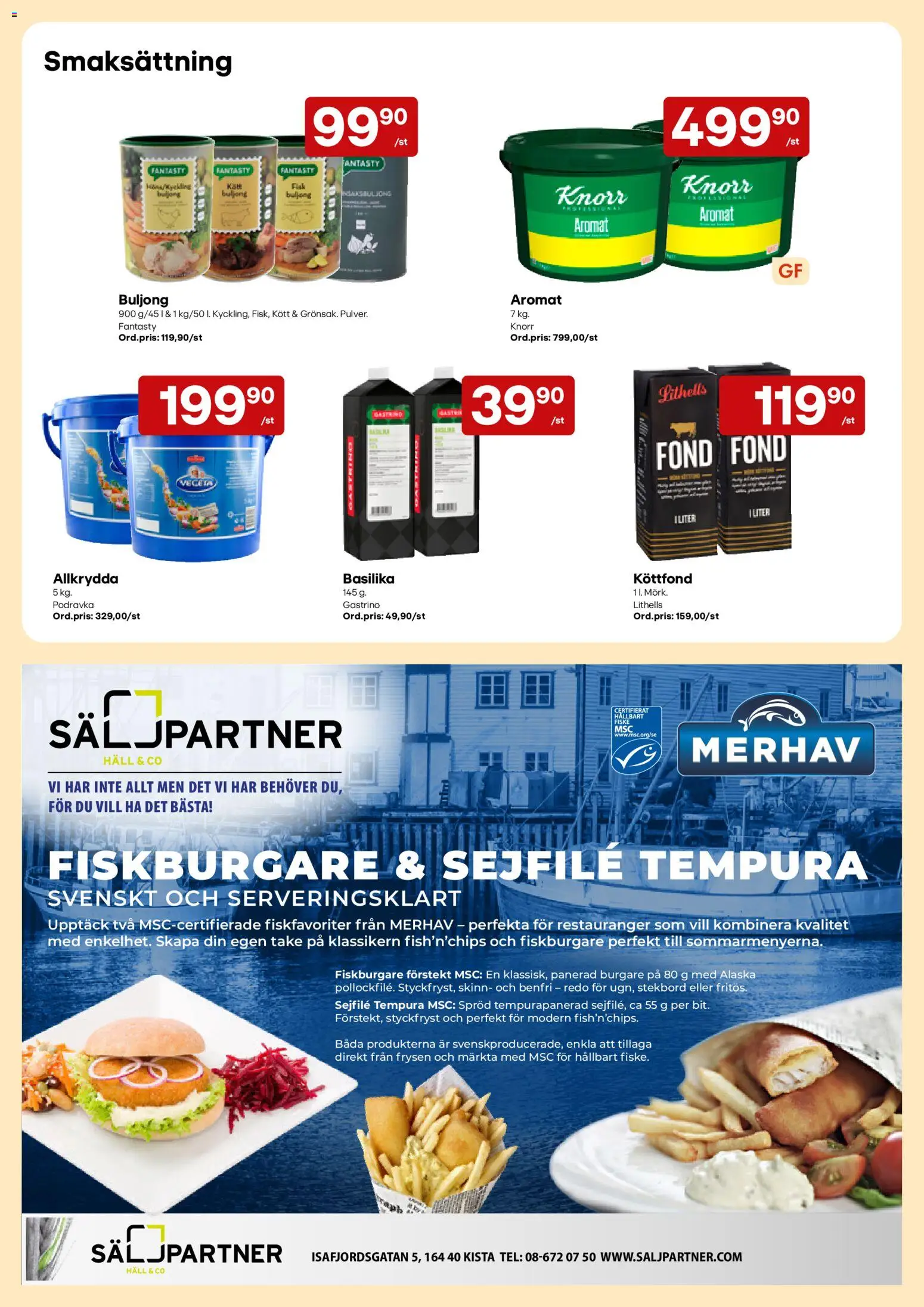 Snabbgross reklamblad aktuell från 19/10/2026 | Sida: 7 | Produkter: Fond, Aromat, Kött, Basilika