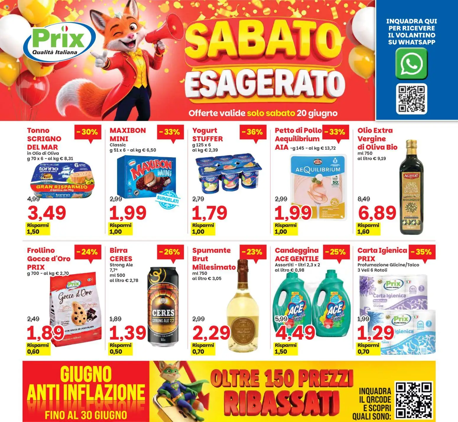 Volantino Prix del 15.06.2026 | Pagina: 21 | Prodotti: Petto di Pollo, Carta igienica, Pollo, Tonno