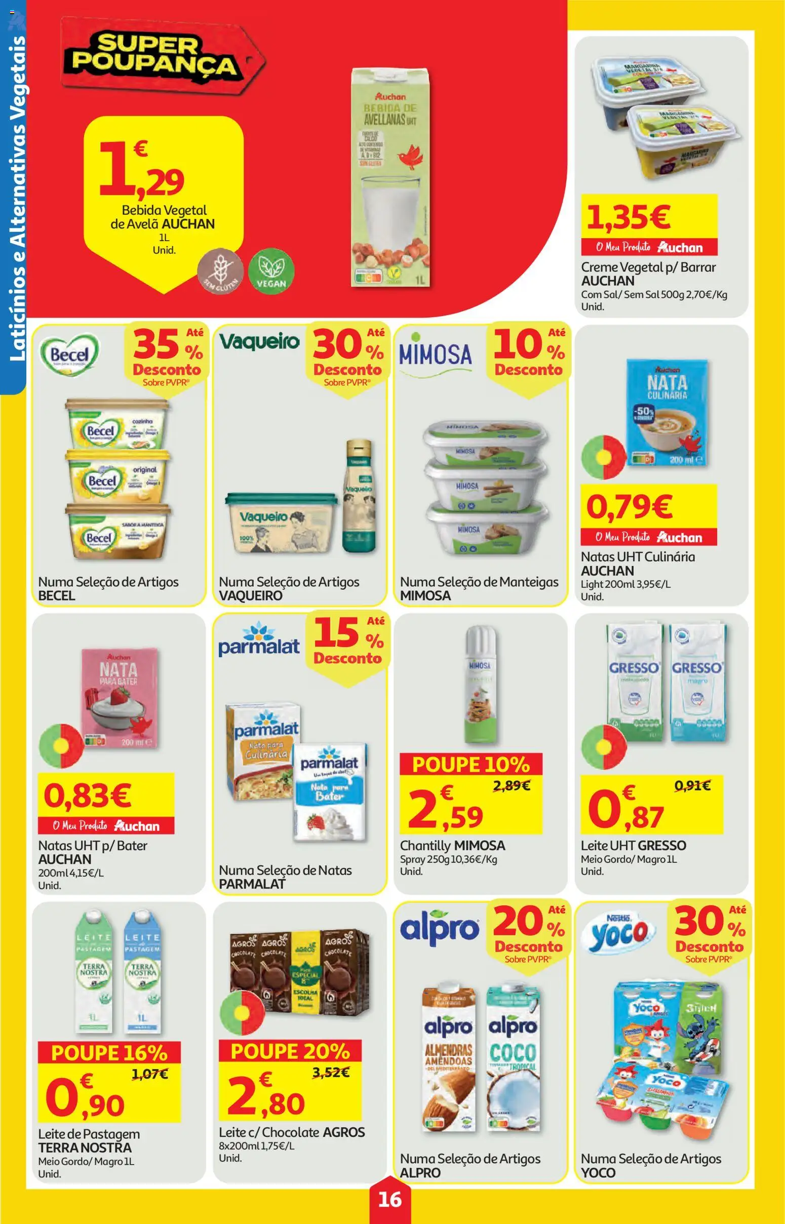 Auchan folheto │ válido de 07.05.2026 | Página: 16 | Produtos: Amêndoas, Chantilly, Natas, Bebida