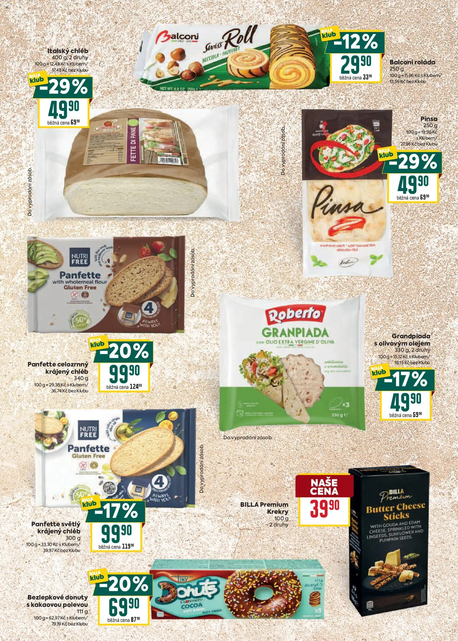 Billa leták - Bohatá chuť středomoří od 20.05.2026 | Strana: 23 | Produkty: Gouda, Chléb, Krekry, Pinsa