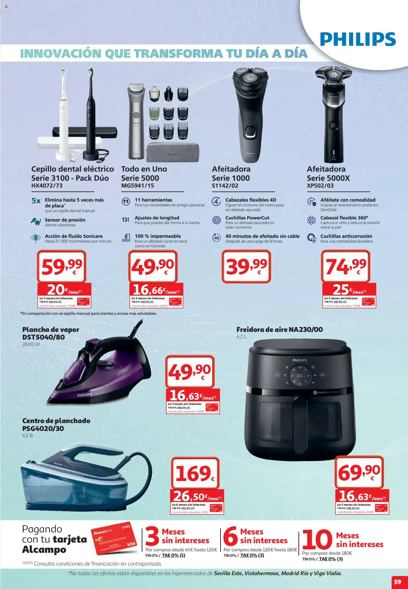 Alcampo folleto Mataró │ válido desde el 22/10/2026 | Página: 59 | Productos: Plancha de vapor, Herramientas, Freidora, Freidora de aire