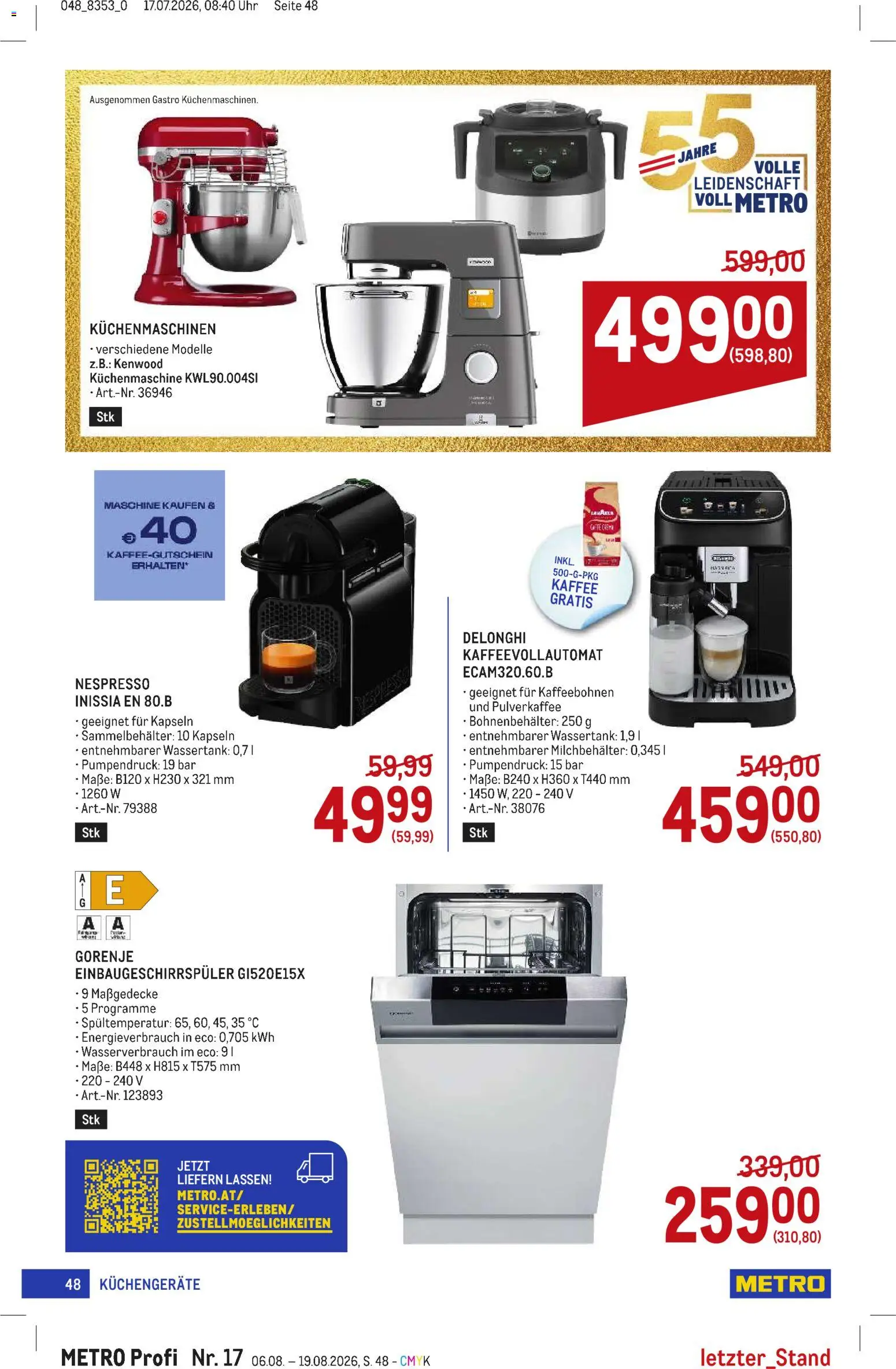 Metro angebote Profi gültig ab 06.08.2026 | Seite: 48 | Produkte: Uhr, Kaffee