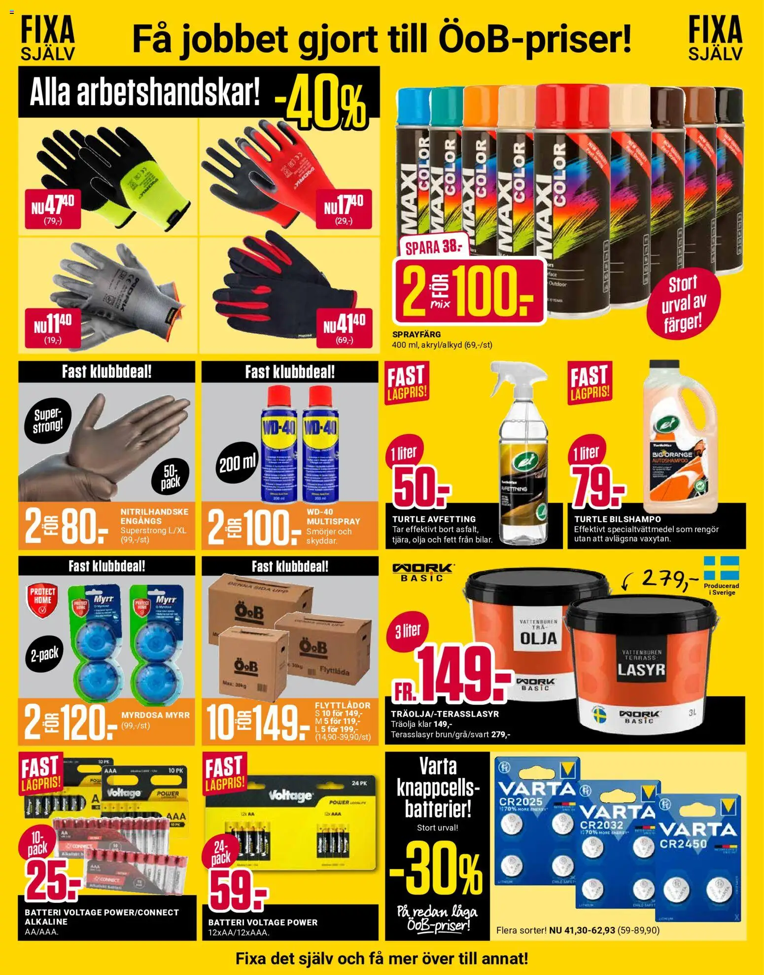 ÖoB reklamblad aktuell från 10/08/2026 | Sida: 5 | Produkter: Arbetshandskar, Olja, Flyttlåda, Träolja
