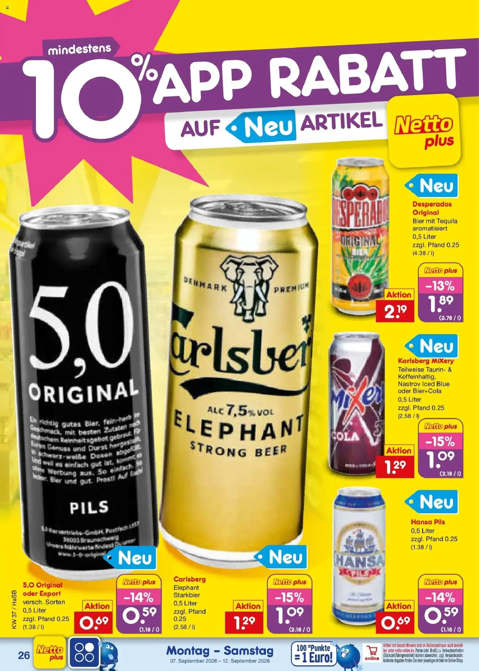 Netto Marken-Discount Prospekt Unna – gültig ab 07.09.2026 | Seite: 38 | Produkte: Carlsberg, Pils, Desperados, Mixery