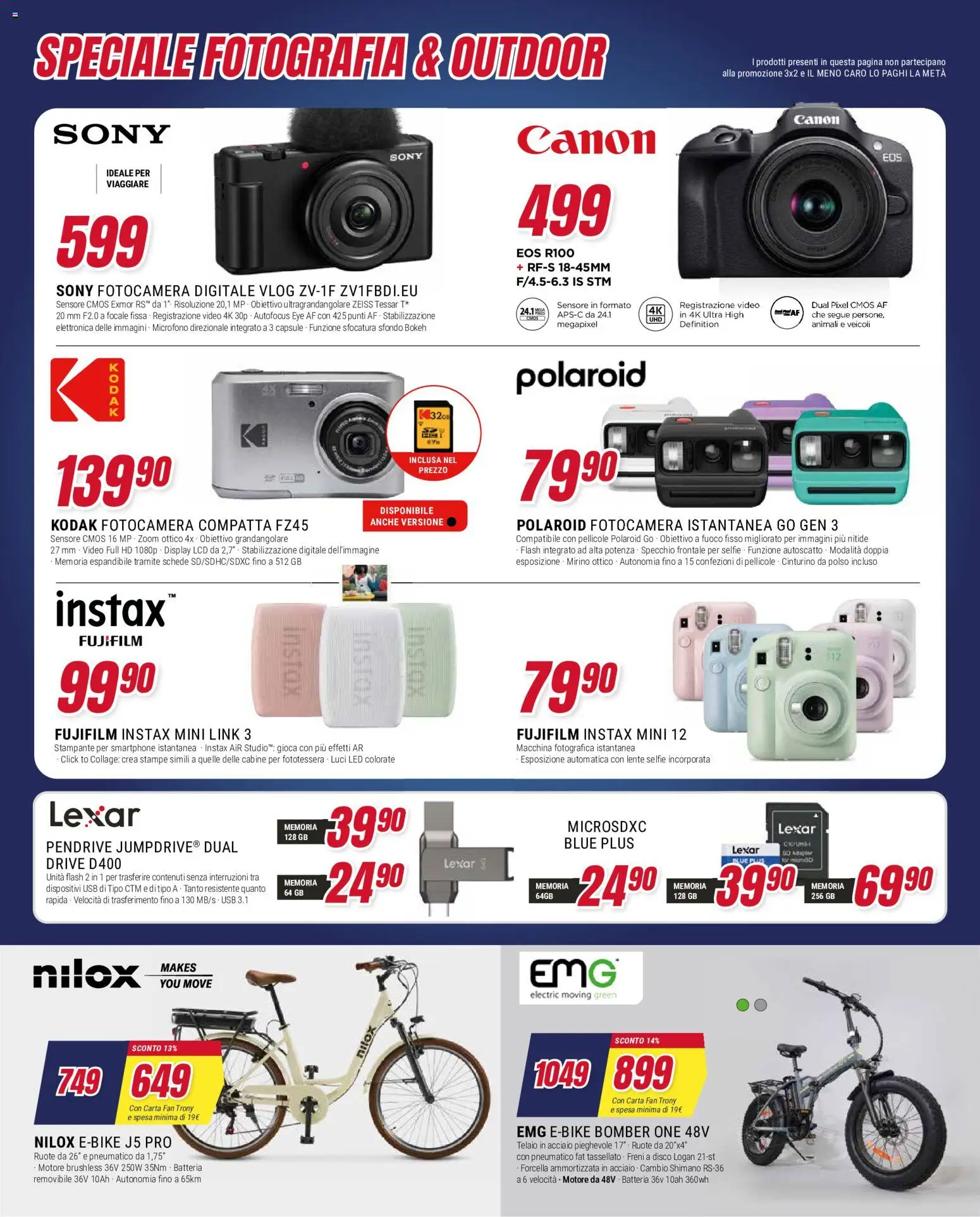 Volantino Trony del 29/10/2026 | Pagina: 49 | Prodotti: Video, Fotocamera, USB, Batteria