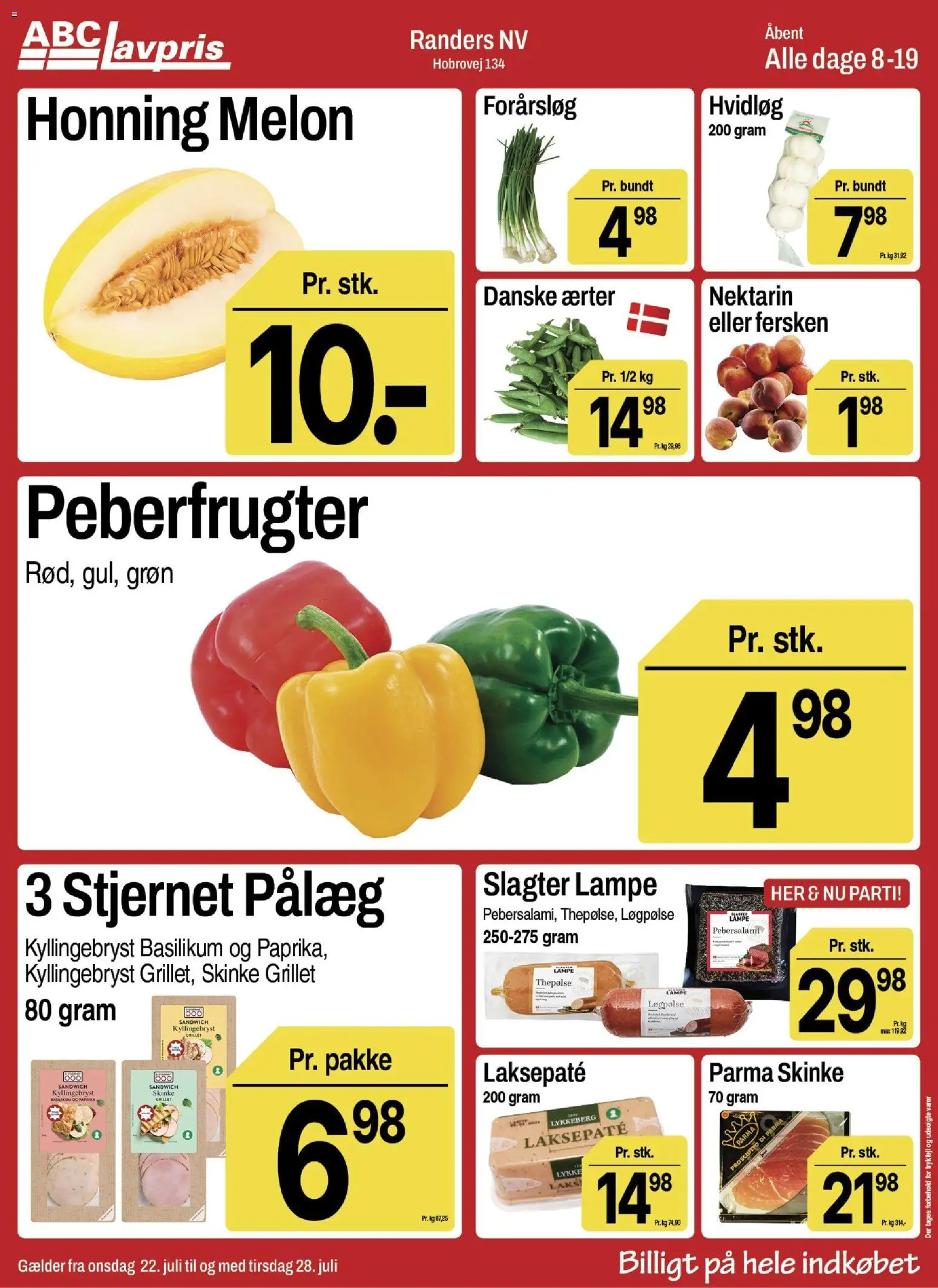 Abc Lavpris tilbudsavis – gyldig fra 22/07/2026 | Side: 2 | Produkter: Skinke, Pålæg, Ærter, Paprika