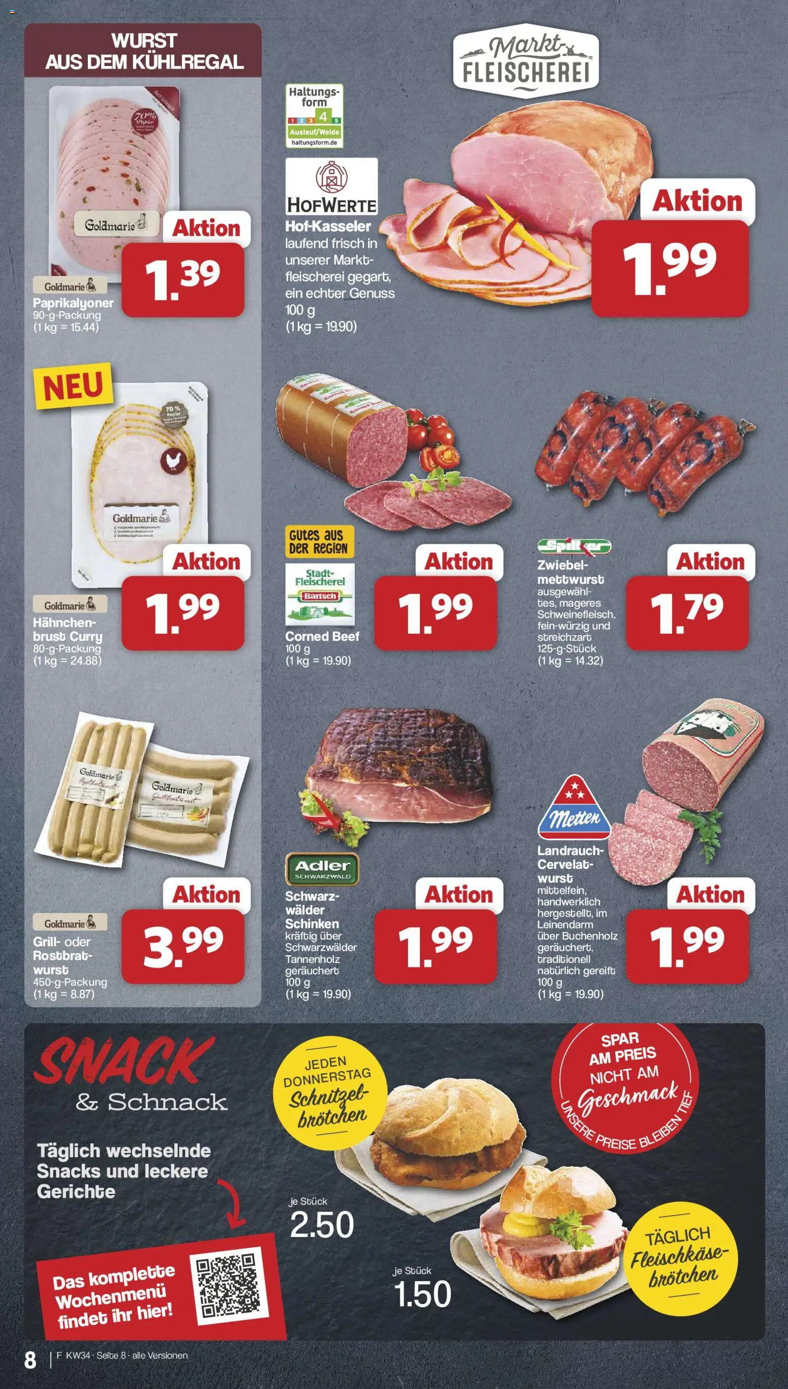 Famila Nordwest Prospekt – gültig ab 17.08.2026 | Seite: 8 | Produkte: Grill, Hahnchen, Schnitzel, Wurst