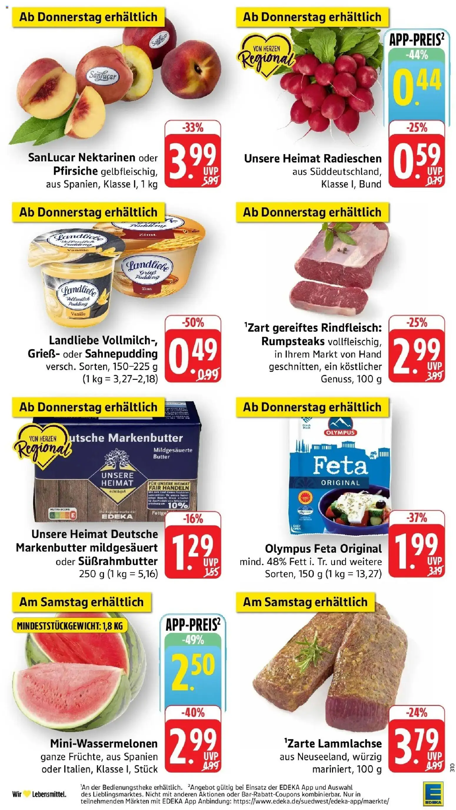 Edeka prospekt Ettenheim – gültig ab 08.06.2026 | Seite: 47 | Produkte: Feta, Butter, Nektarinen, Rindfleisch