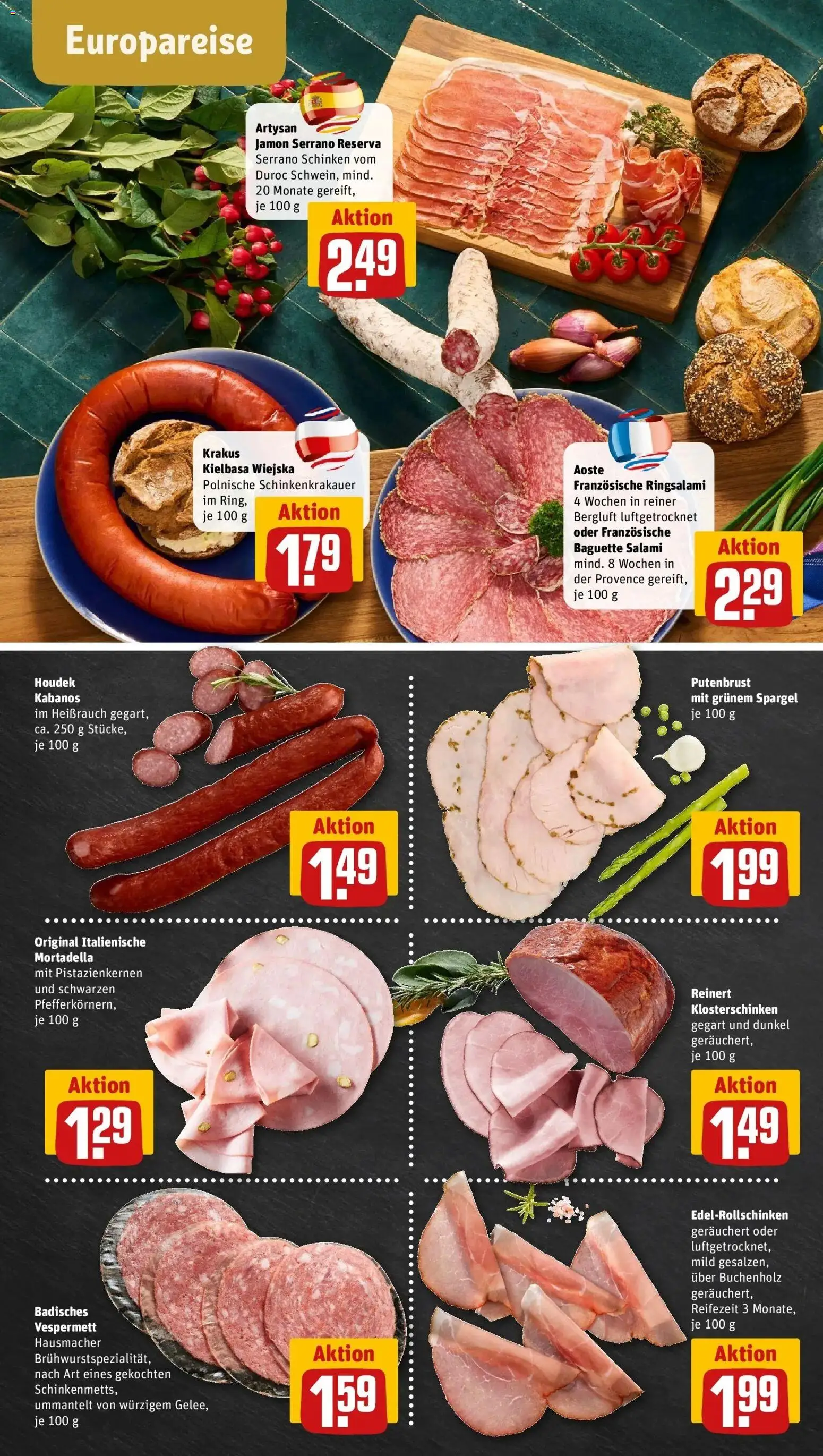 Rewe Prospekt Herne – gültig ab 08.06.2026 | Seite: 8 | Produkte: Baguette, Salami, Serrano schinken, Schinken