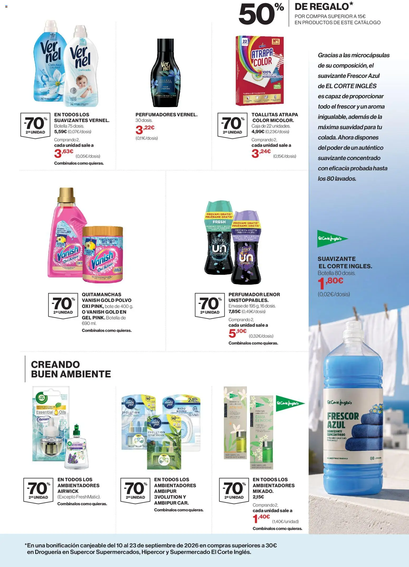Supercor Limpieza y Cuidado del Hogar Canarias │ válido desde el 26/08/2026 | Página: 3 | Productos: Perfume, Fragancia, Ropa, Suavizante