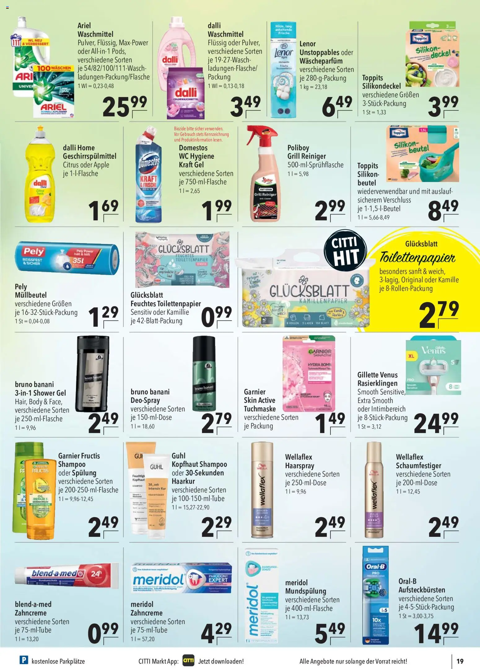 CITTI Markt Prospekt 	 – gültig ab 13.05.2026 | Seite: 21 | Produkte: Haarspray, Geschirrspülmittel, Deospray, Tuchmaske