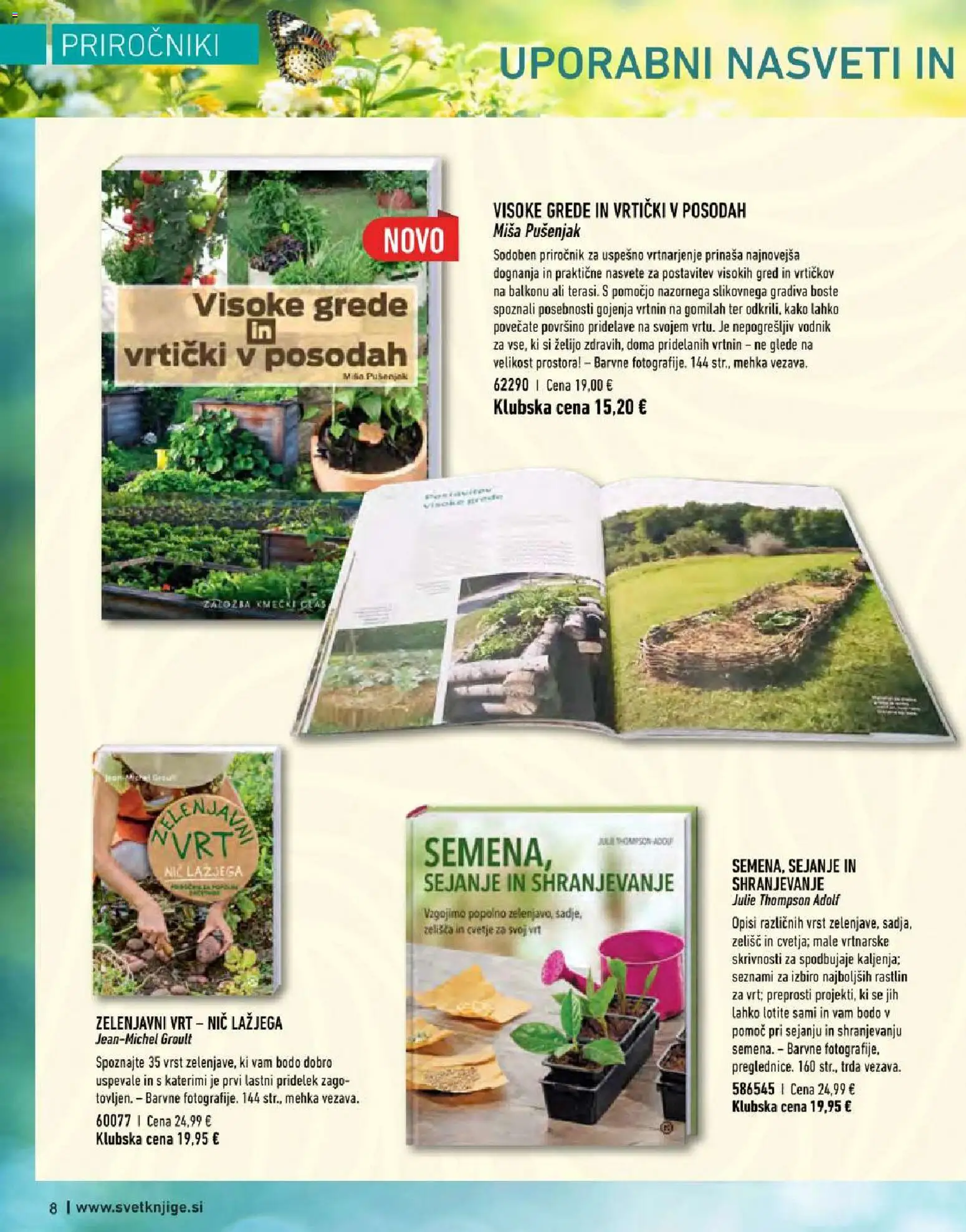Novi Svet knjige katalog ponudbe – veljaven od 01.04.2026 | Stran: 8 | Izdelki: Cvetje, Zelenjava