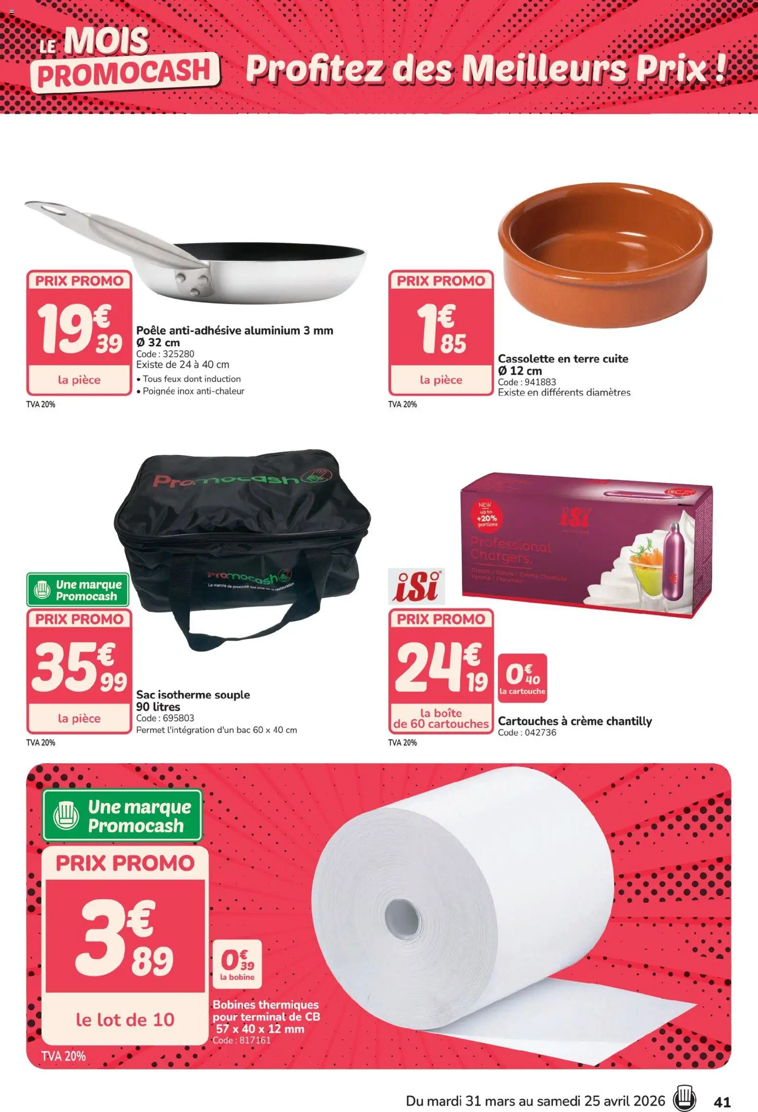 {H1} | Page: 41 | Produits: Crème chantilly, Poêle, Cartouche, Crème