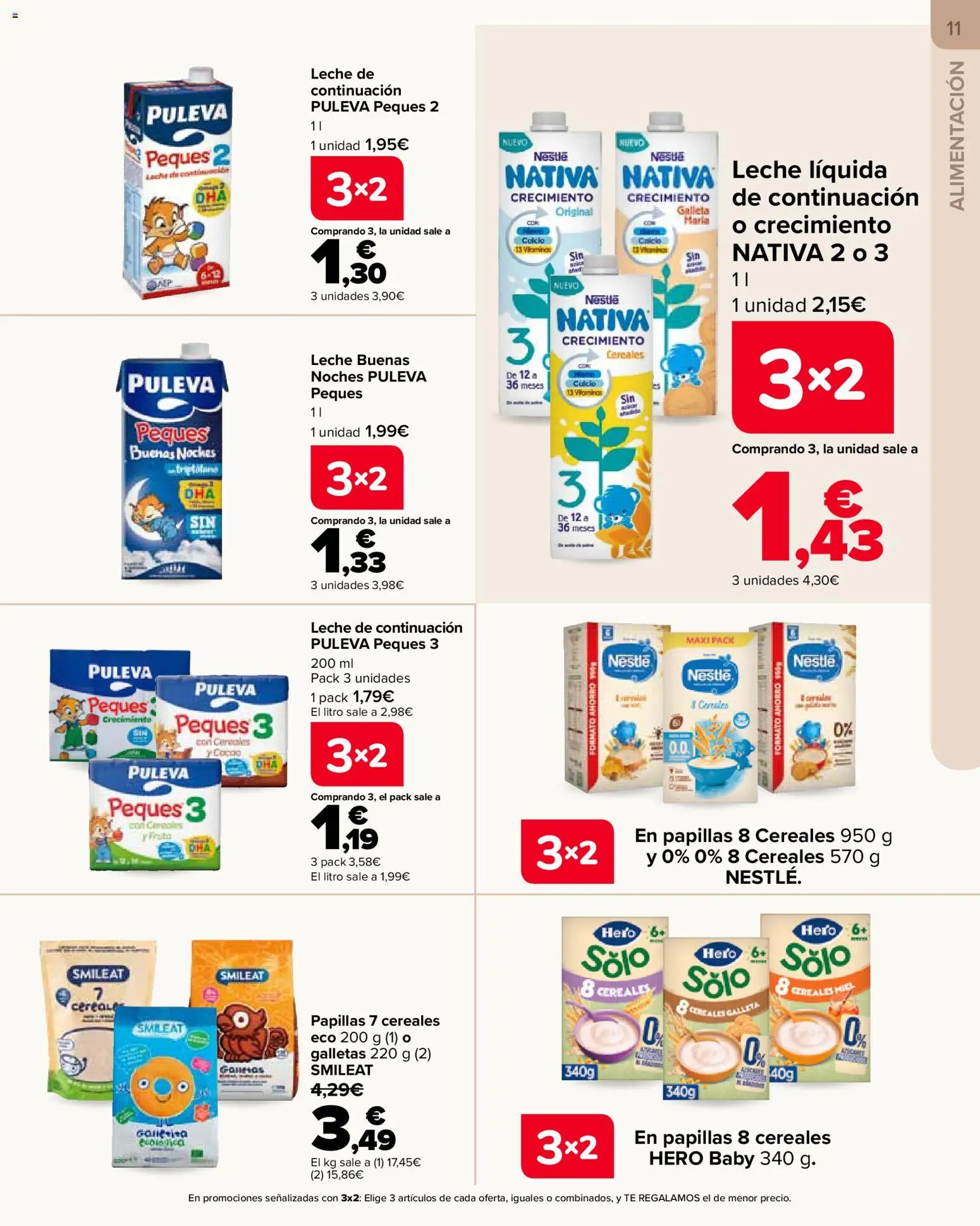 Carrefour folleto Bebé │ válido desde el 26/08/2026 | Página: 11 | Productos: Leche, Cereales, Té, Papillas