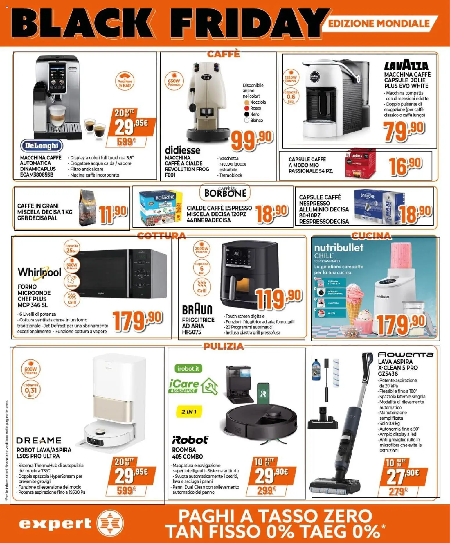 Volantino Expert del 02/07/2026 | Pagina: 27 | Prodotti: Caffè, Robot, Friggitrice, Navigazione