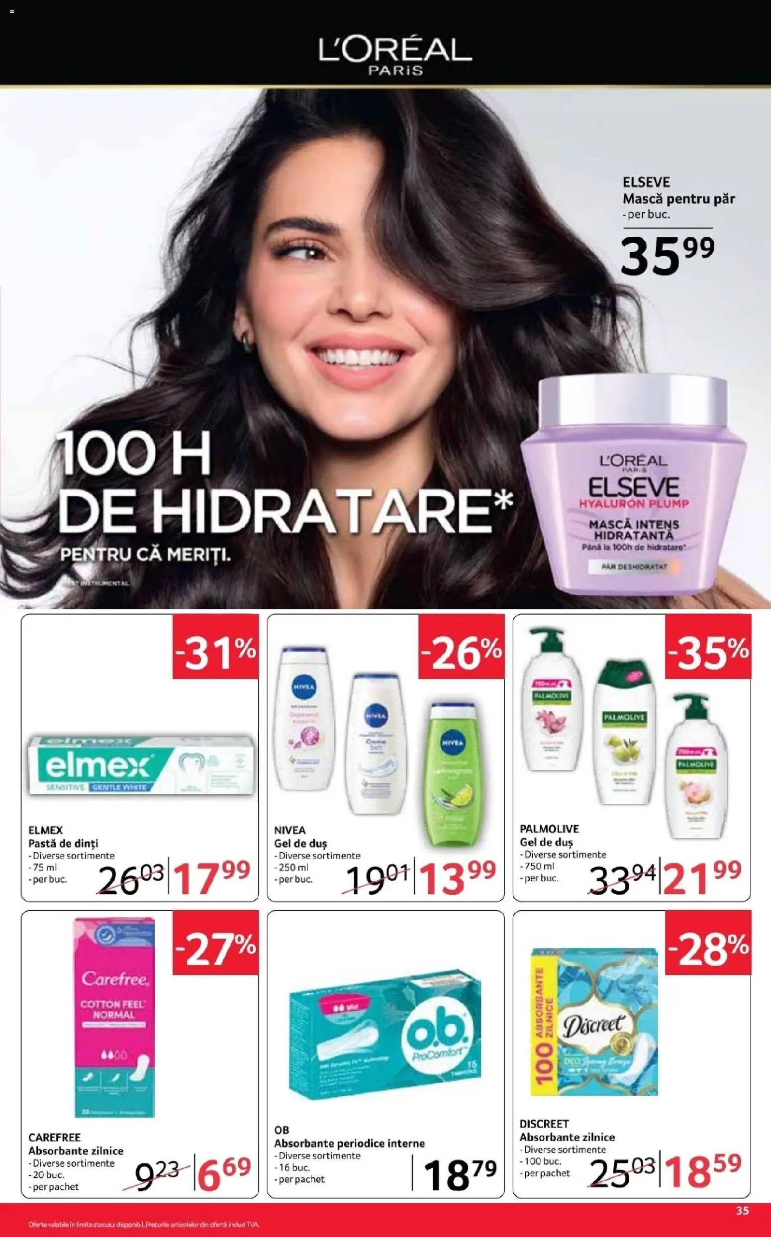 Noul catalog Selgros – valabil de la 16.10.2026 | Pagină: 35 | Produse: Duș, Gel de duș, Pastă de dinți, Absorbante
