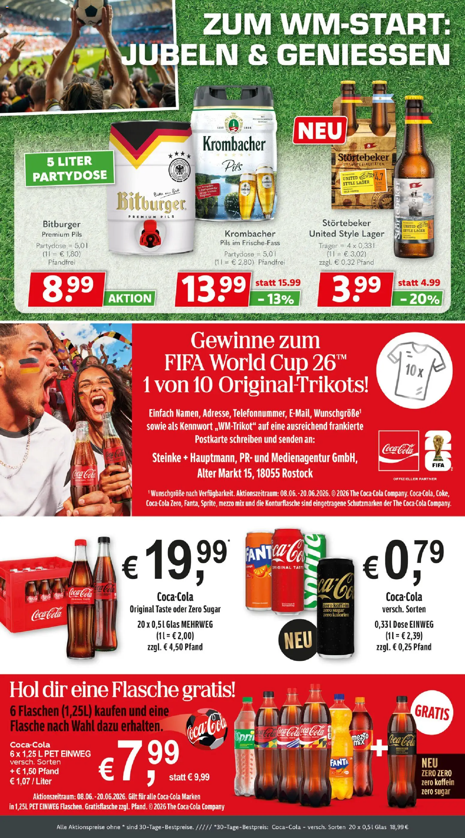 Getränkeland Prospekt – gültig ab 08.06.2026 | Seite: 4 | Produkte: Bitburger, Mezzo mix, Coca cola, Tür